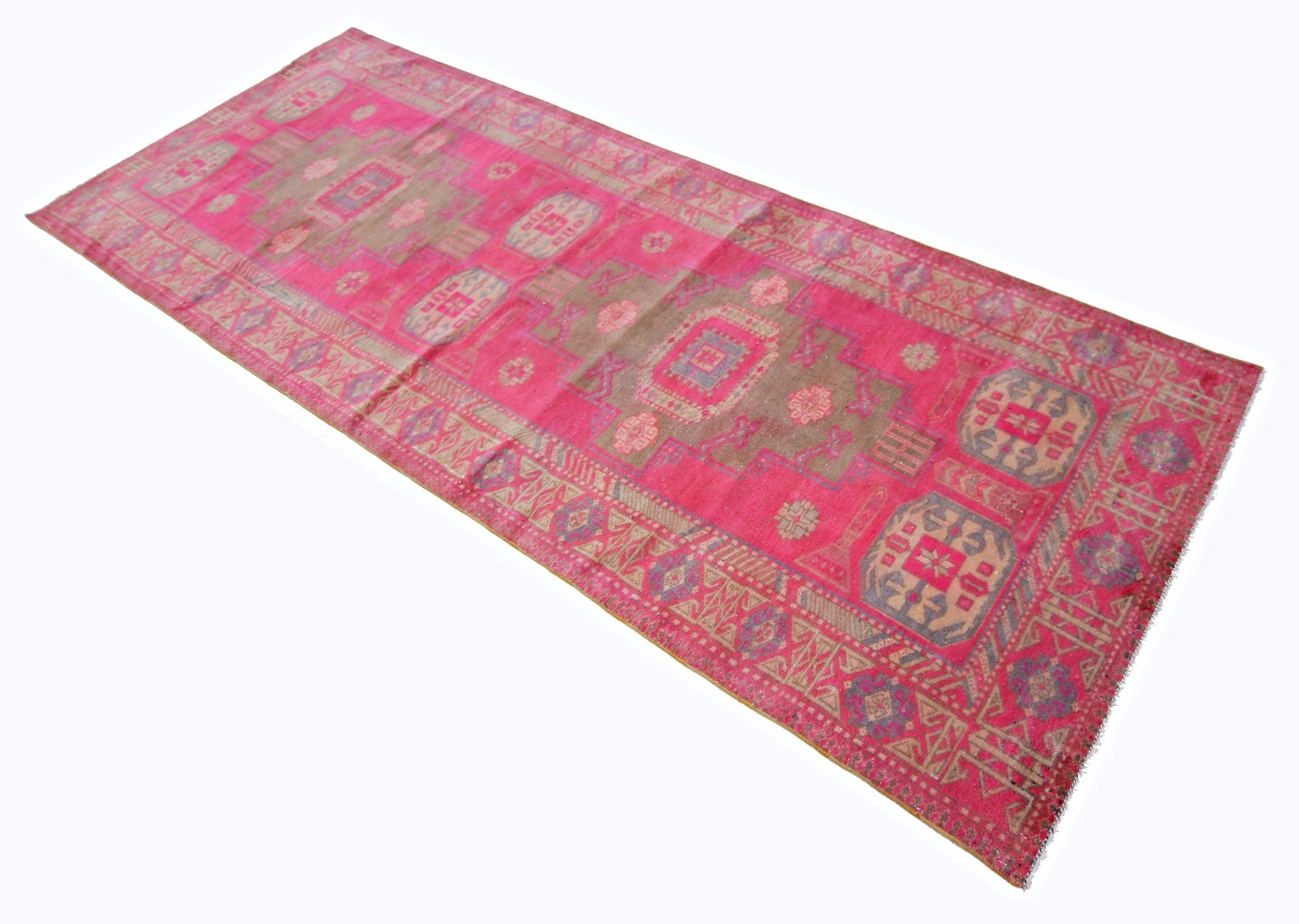 Handmade Vintage Persian Hallway Runner | 292 x 105 cm | 9'7" x 3'5" - Najaf Rugs & Textile