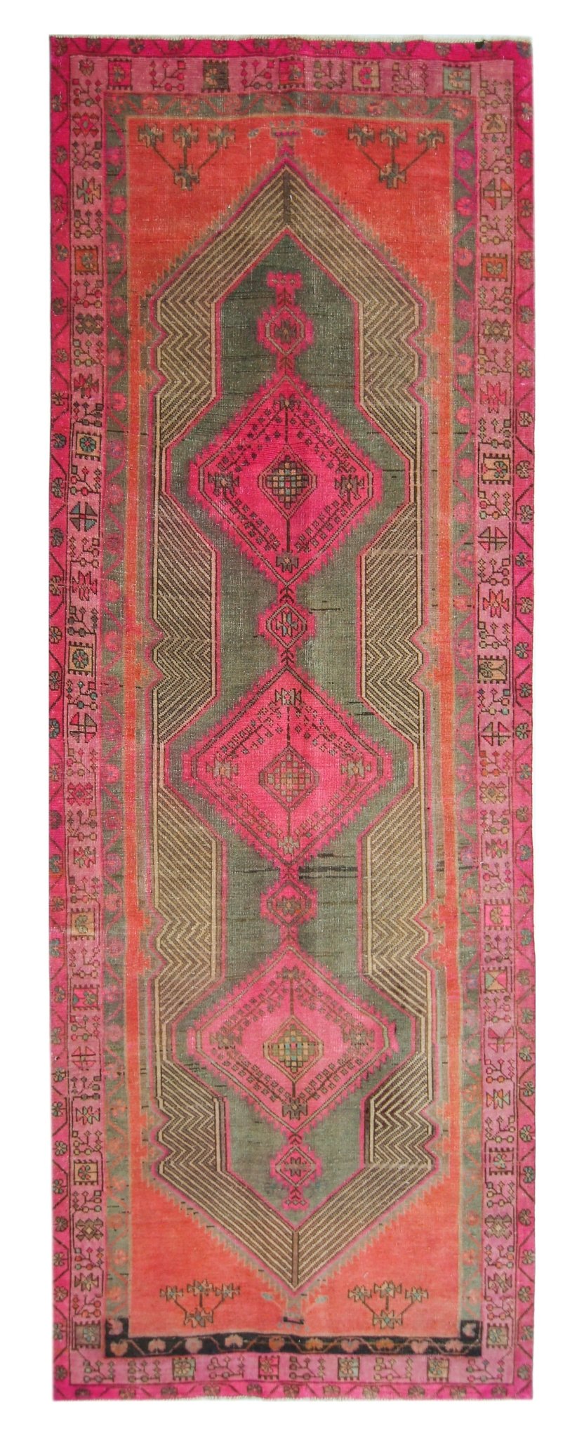 Handmade Vintage Persian Hallway Runner | 292 x 106 cm | 9'7" x 3'6" - Najaf Rugs & Textile