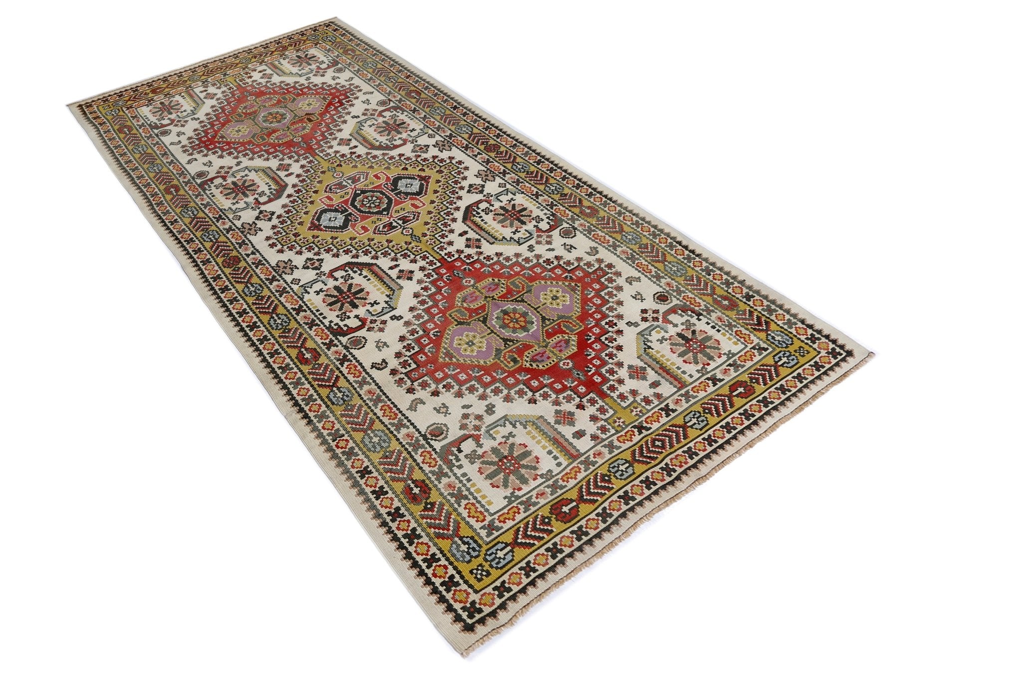 Handmade Vintage Persian Hallway Runner | 292 x 133 cm | 9'7" x 4'4" - Najaf Rugs & Textile