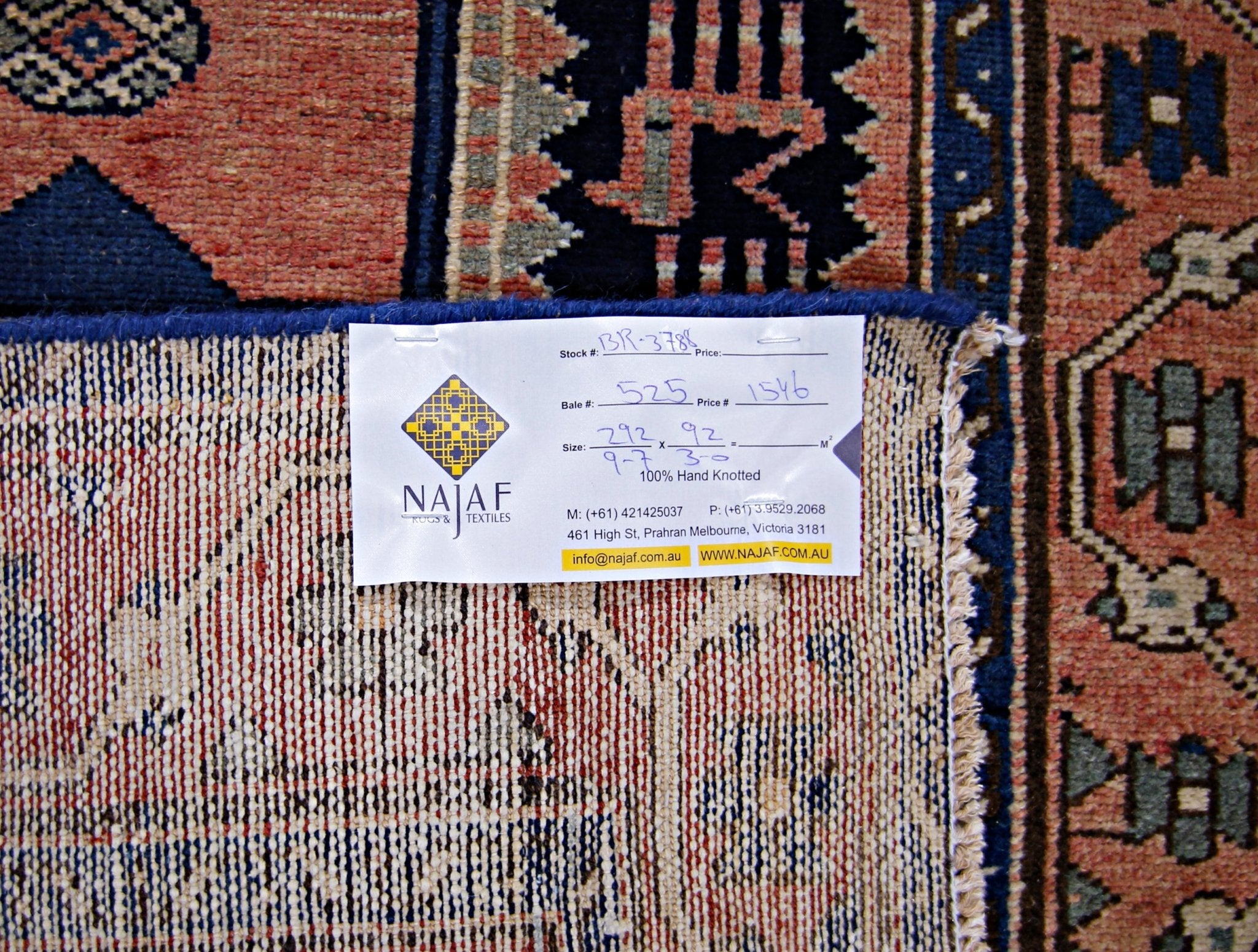 Handmade Vintage Persian Hallway Runner | 292 x 92 cm | 9'7" x 3' - Najaf Rugs & Textile