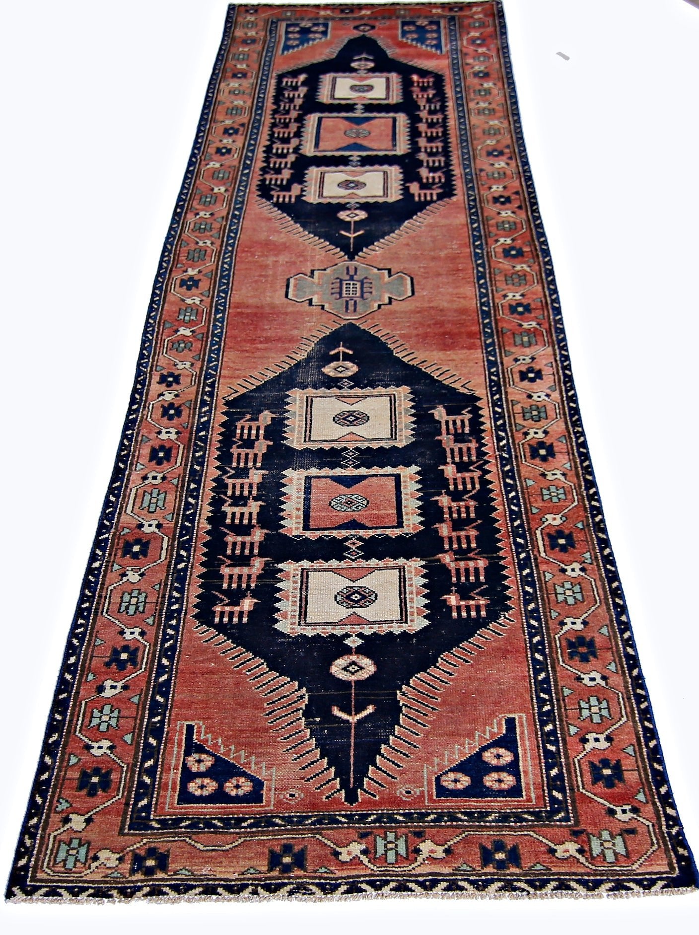 Handmade Vintage Persian Hallway Runner | 292 x 92 cm | 9'7" x 3' - Najaf Rugs & Textile