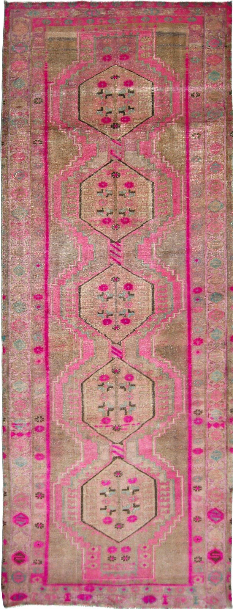 Handmade Vintage Persian Hallway Runner | 293 x 110 cm | 9'8" x 3'7" - Najaf Rugs & Textile