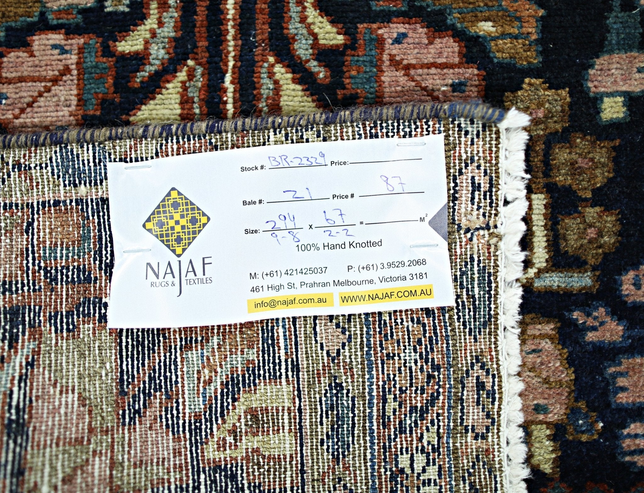 Handmade Vintage Persian Hallway Runner | 294 x 67 cm | 9'8" x 2'2" - Najaf Rugs & Textile