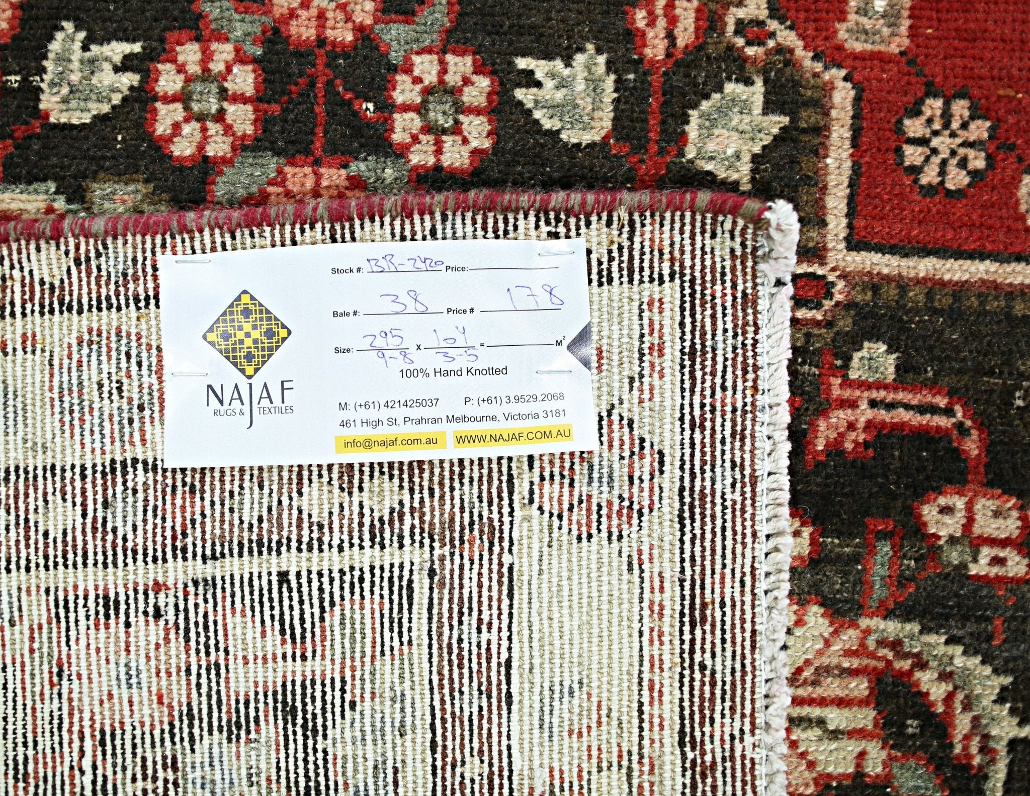 Handmade Vintage Persian Hallway Runner | 295 x 102 cm | 9'8" x 3'5" - Najaf Rugs & Textile