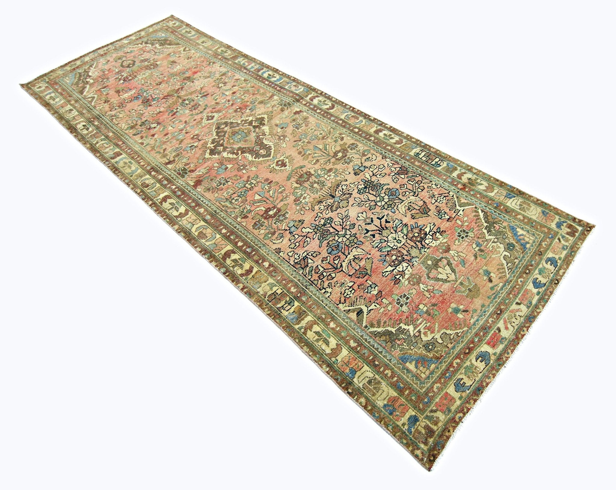 Handmade Vintage Persian Hallway Runner | 295 x 105 cm | 9'8" x 3'5" - Najaf Rugs & Textile