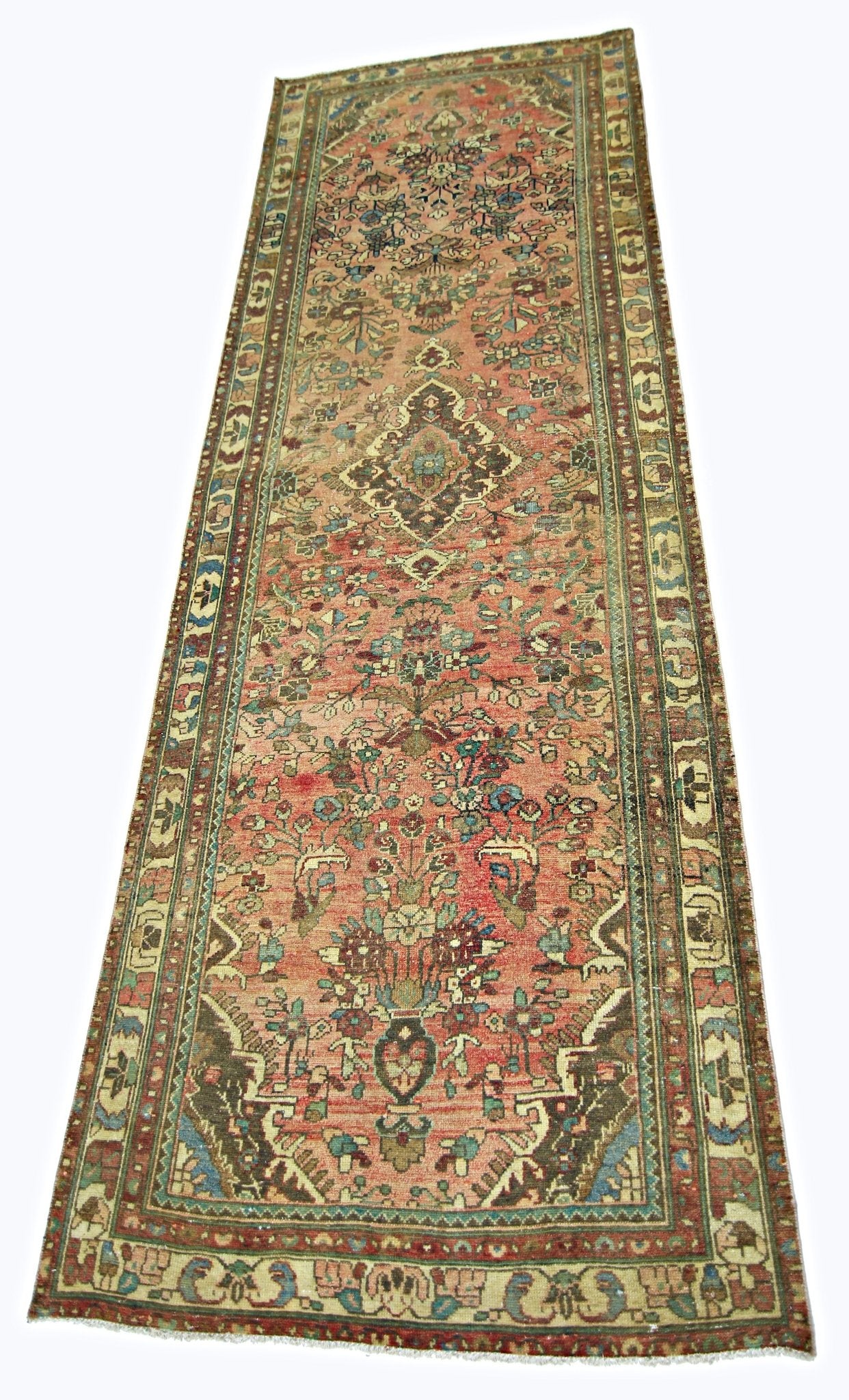 Handmade Vintage Persian Hallway Runner | 295 x 105 cm | 9'8" x 3'5" - Najaf Rugs & Textile