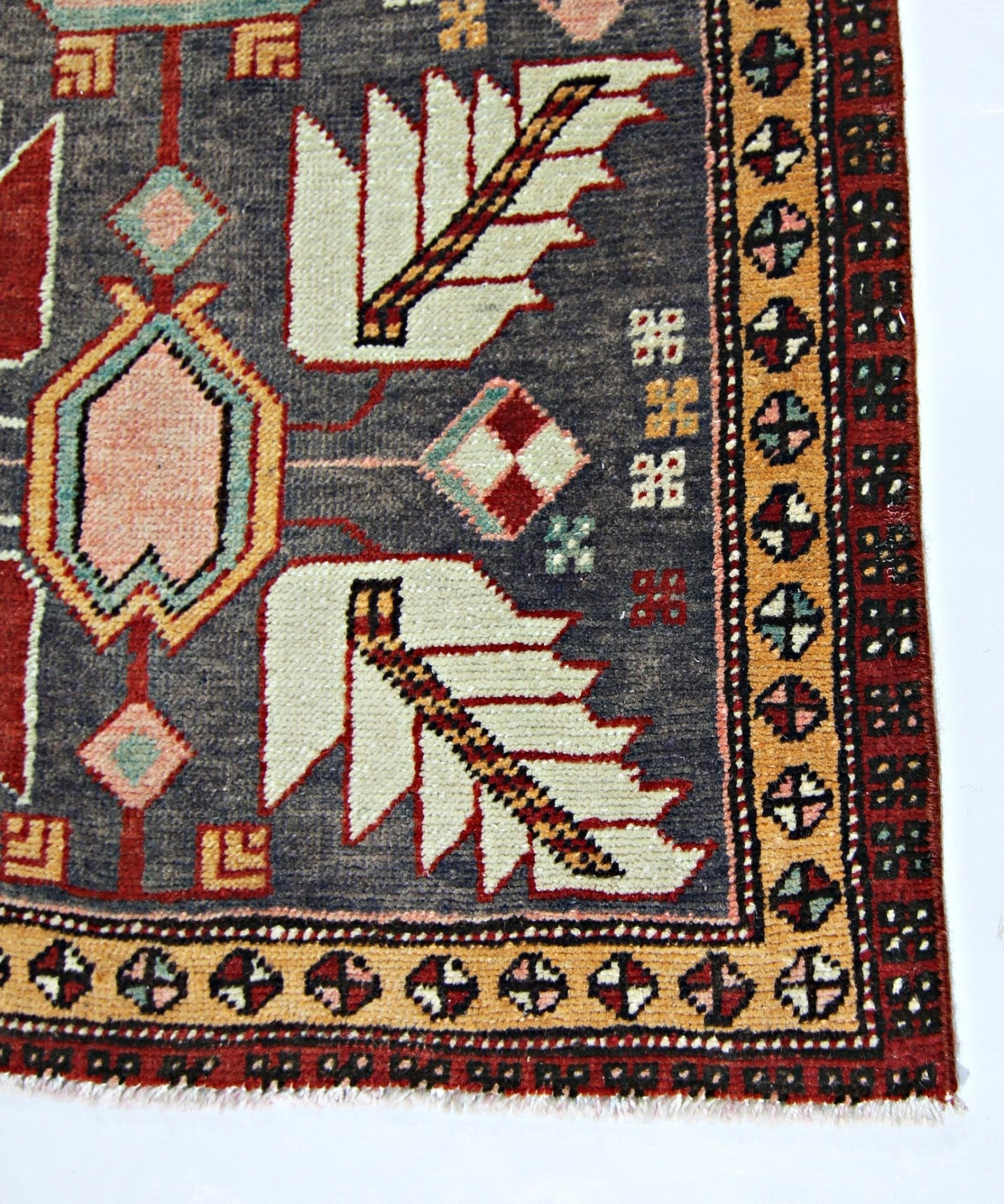 Handmade Vintage Persian Hallway Runner | 296 x 63 cm | 9'8" x 2'1" - Najaf Rugs & Textile