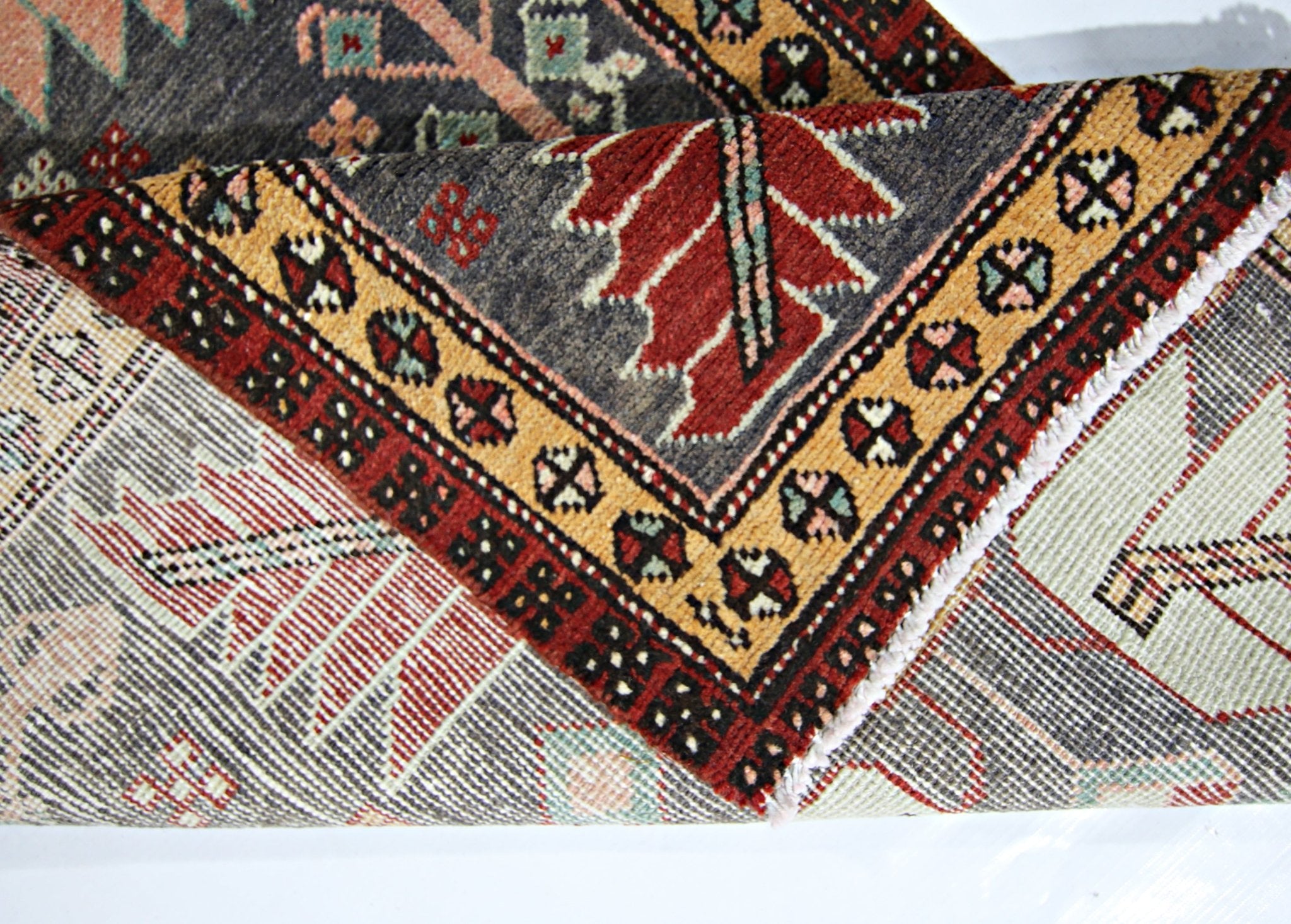 Handmade Vintage Persian Hallway Runner | 296 x 63 cm | 9'8" x 2'1" - Najaf Rugs & Textile
