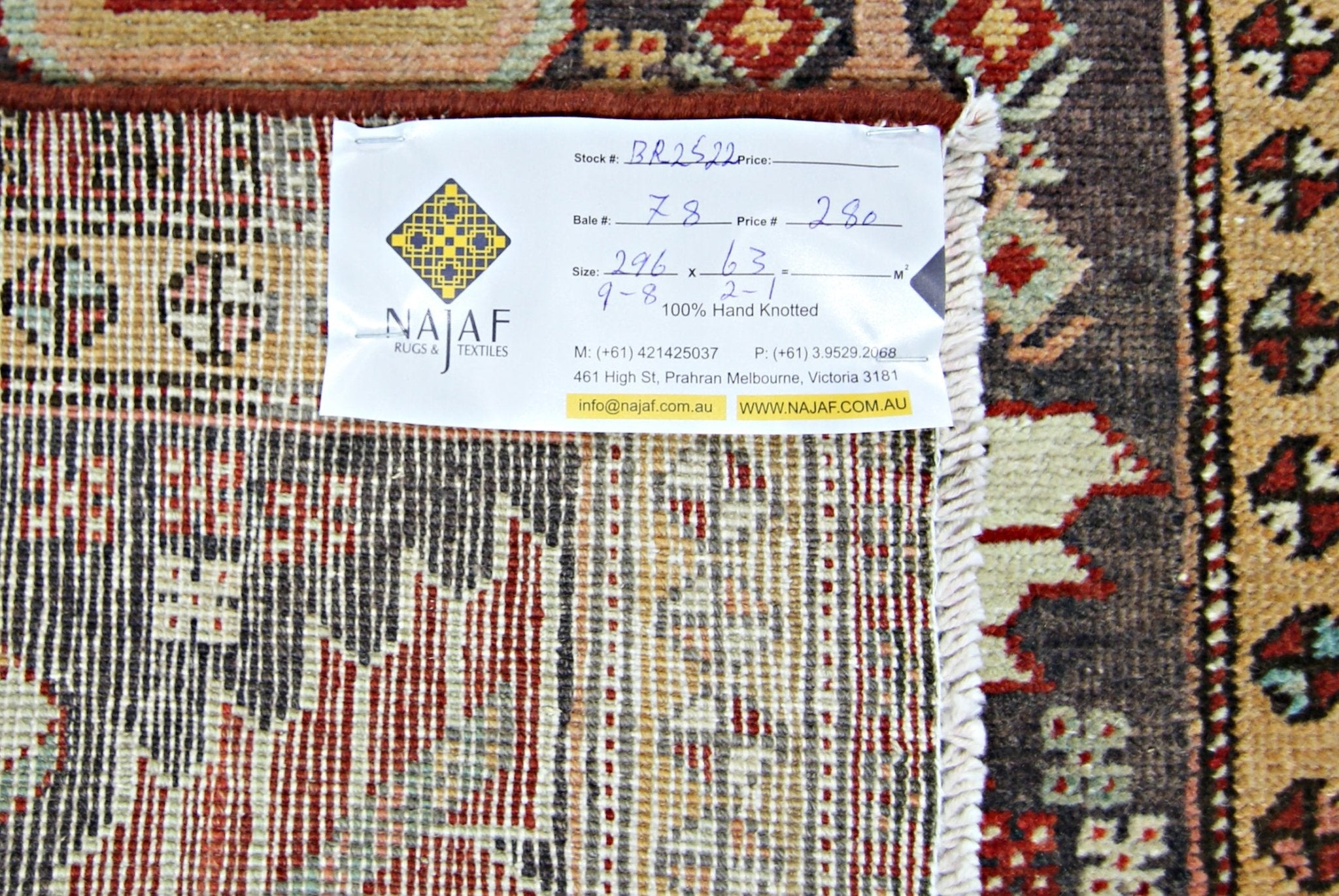 Handmade Vintage Persian Hallway Runner | 296 x 63 cm | 9'8" x 2'1" - Najaf Rugs & Textile