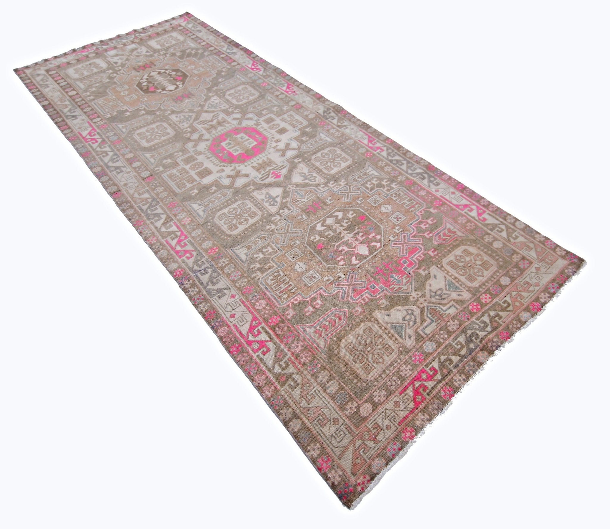 Handmade Vintage Persian Hallway Runner | 297 x 116 cm | 9'9" x 3'10" - Najaf Rugs & Textile