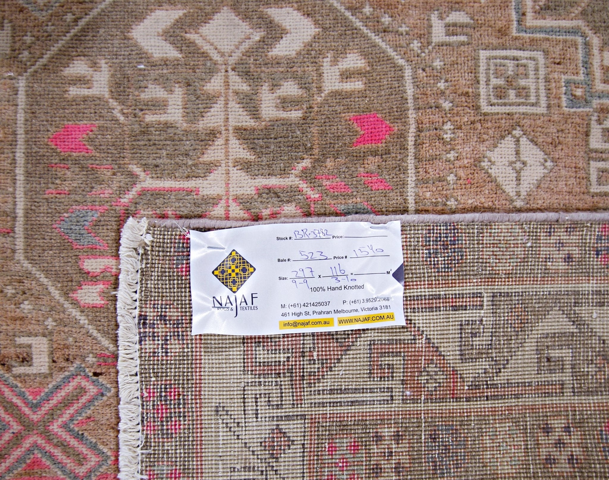 Handmade Vintage Persian Hallway Runner | 297 x 116 cm | 9'9" x 3'10" - Najaf Rugs & Textile