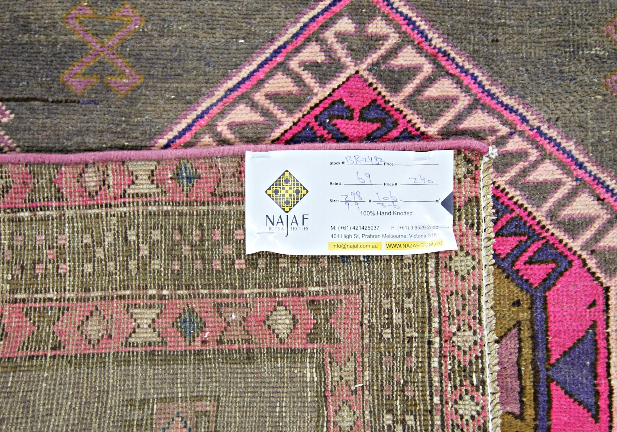 Handmade Vintage Persian Hallway Runner | 298 x 106 cm | 9'9" x 3'6" - Najaf Rugs & Textile