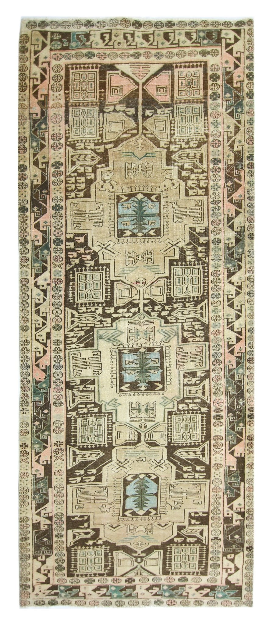 Handmade Vintage Persian Hallway Runner | 298 x 118 cm | 9'8" x 3'10" - Najaf Rugs & Textile