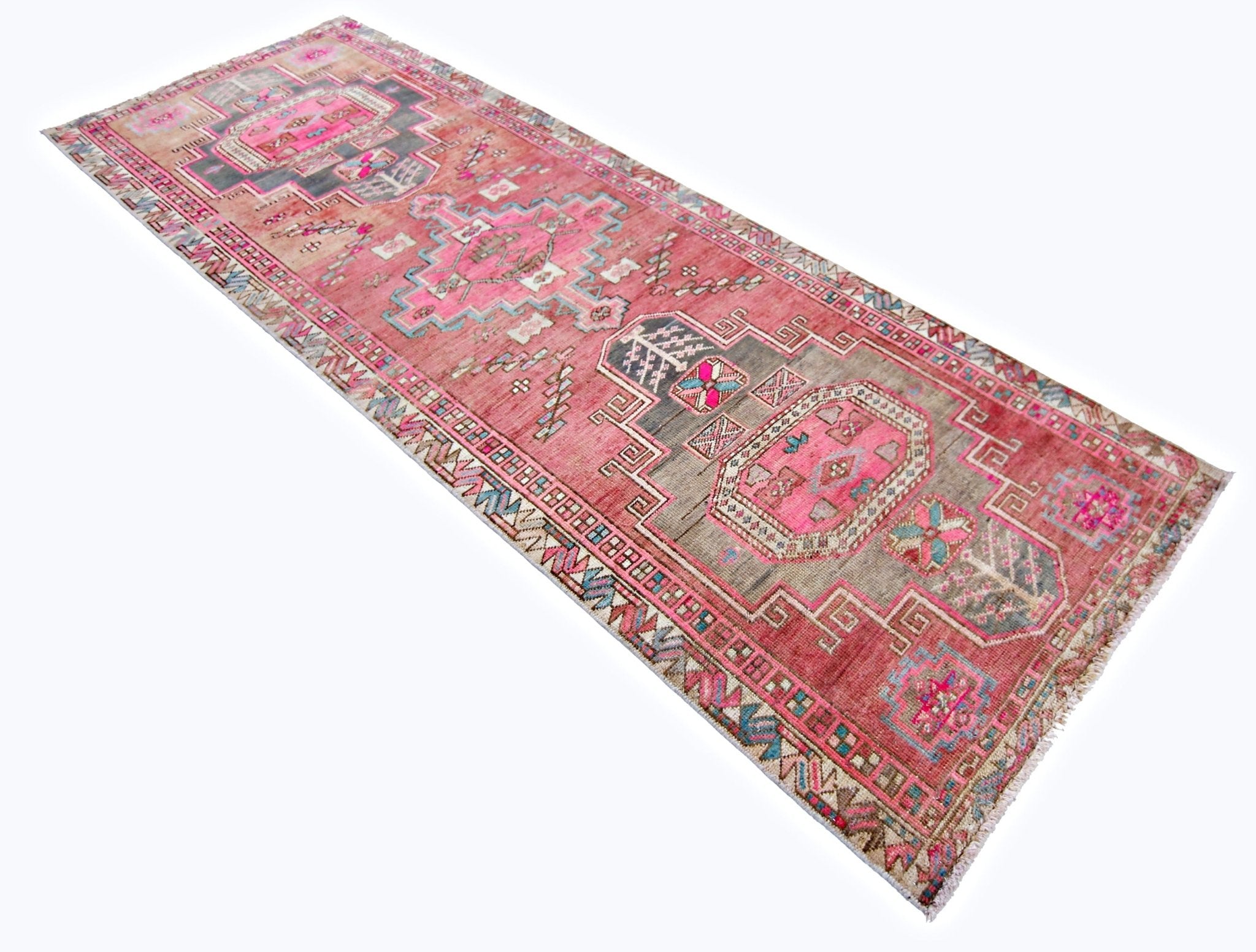 Handmade Vintage Persian Hallway Runner | 299 x 100 cm | 9'10" x 3'3" - Najaf Rugs & Textile