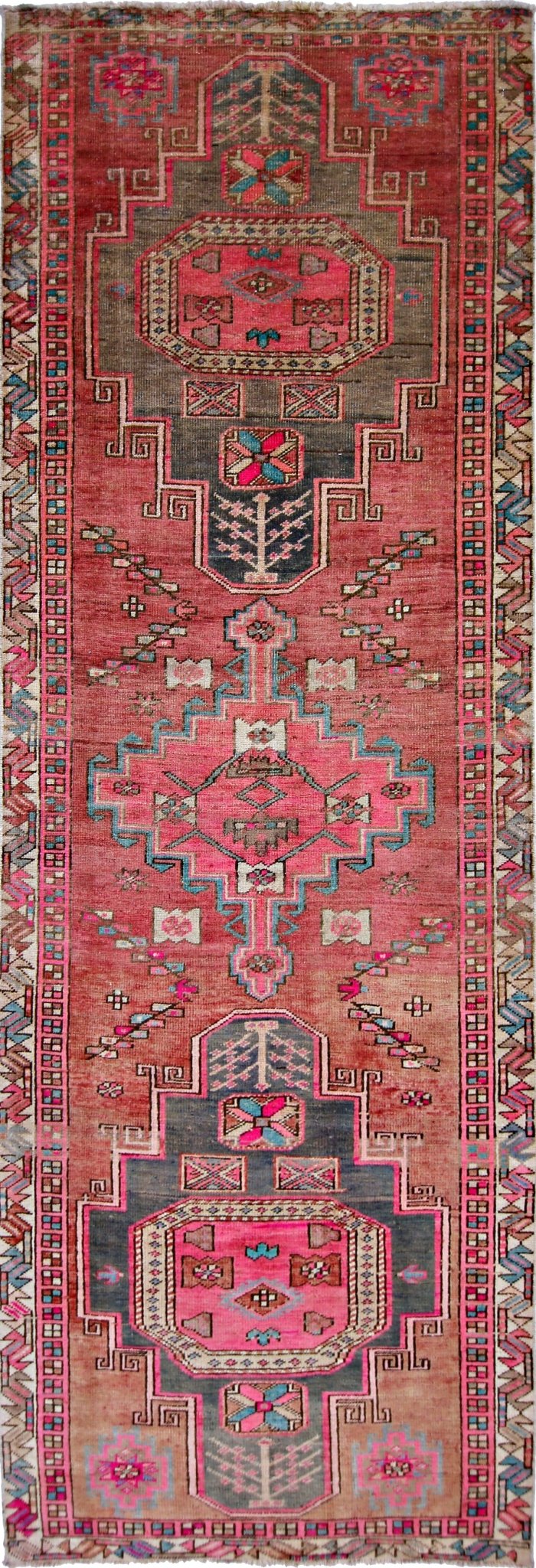 Handmade Vintage Persian Hallway Runner | 299 x 100 cm | 9'10" x 3'3" - Najaf Rugs & Textile