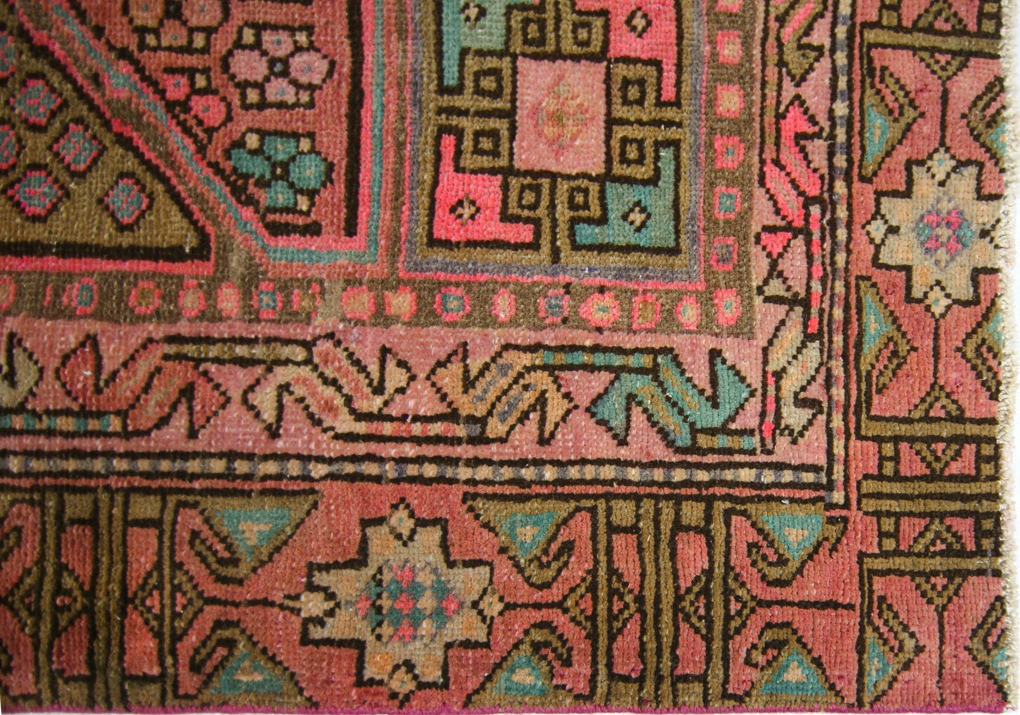 Handmade Vintage Persian Hallway Runner | 301 x 118 cm | 9'10" x 3'10" - Najaf Rugs & Textile