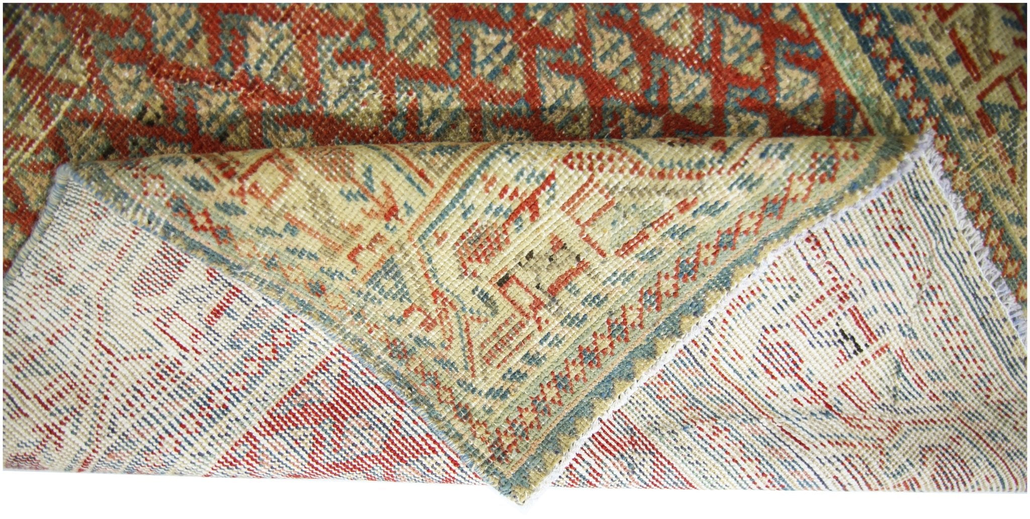 Handmade Vintage Persian Hallway Runner | 302 x 111 cm | 9'11" x 3'8" - Najaf Rugs & Textile