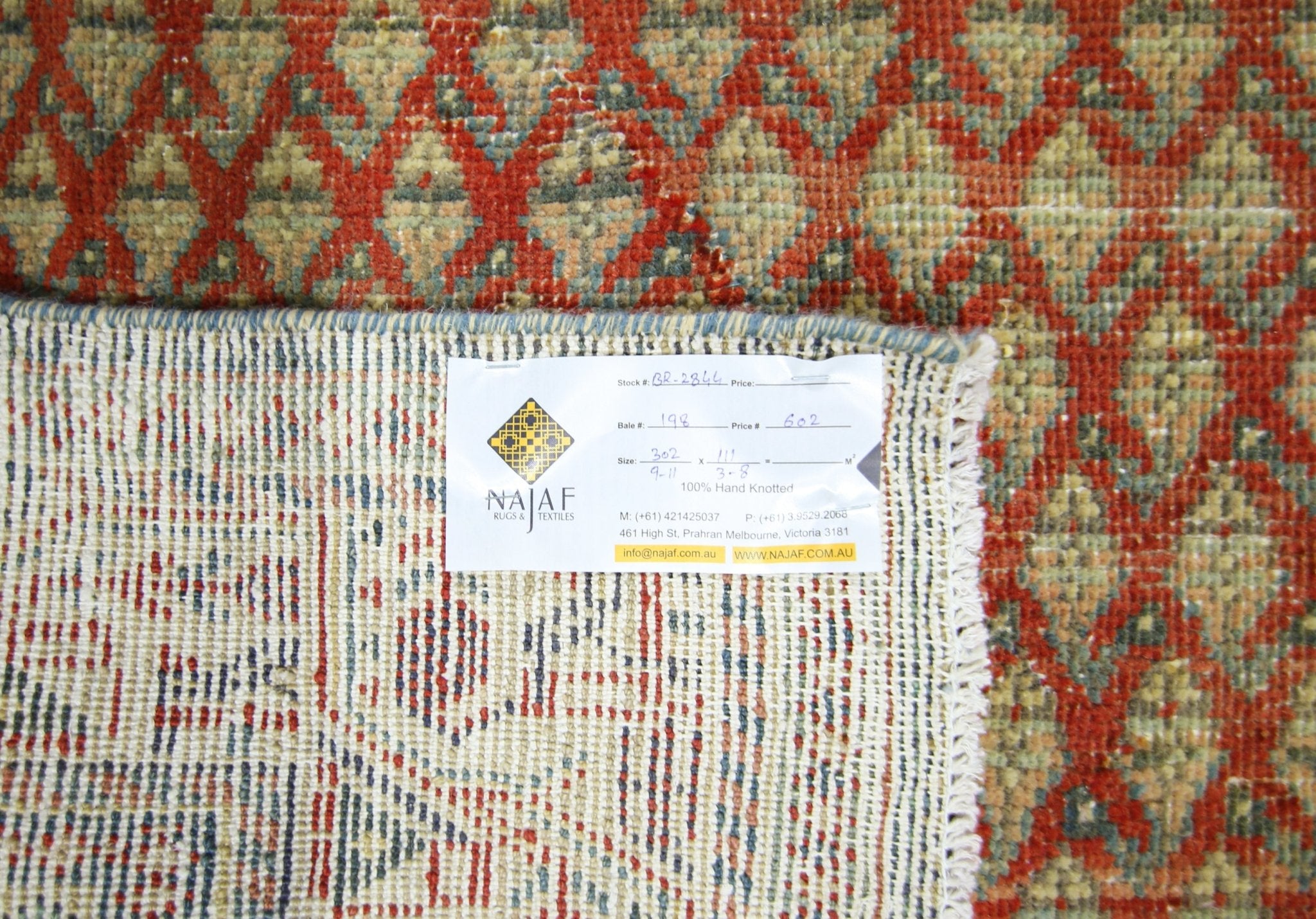 Handmade Vintage Persian Hallway Runner | 302 x 111 cm | 9'11" x 3'8" - Najaf Rugs & Textile