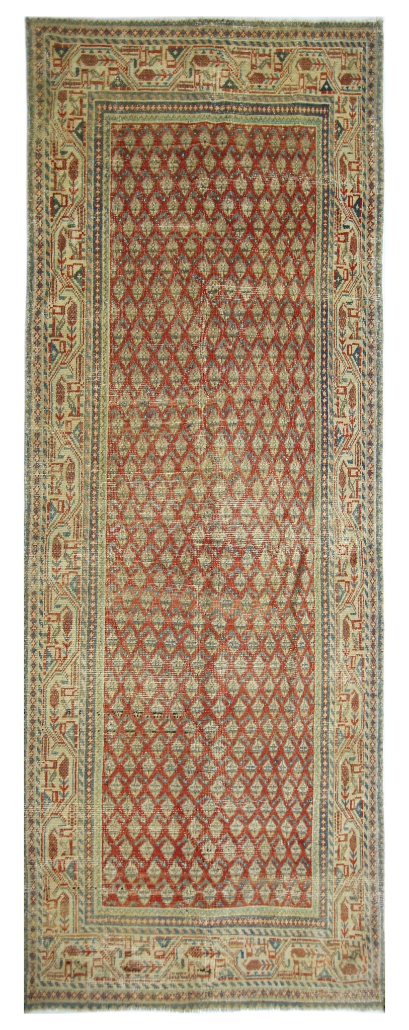 Handmade Vintage Persian Hallway Runner | 302 x 111 cm | 9'11" x 3'8" - Najaf Rugs & Textile