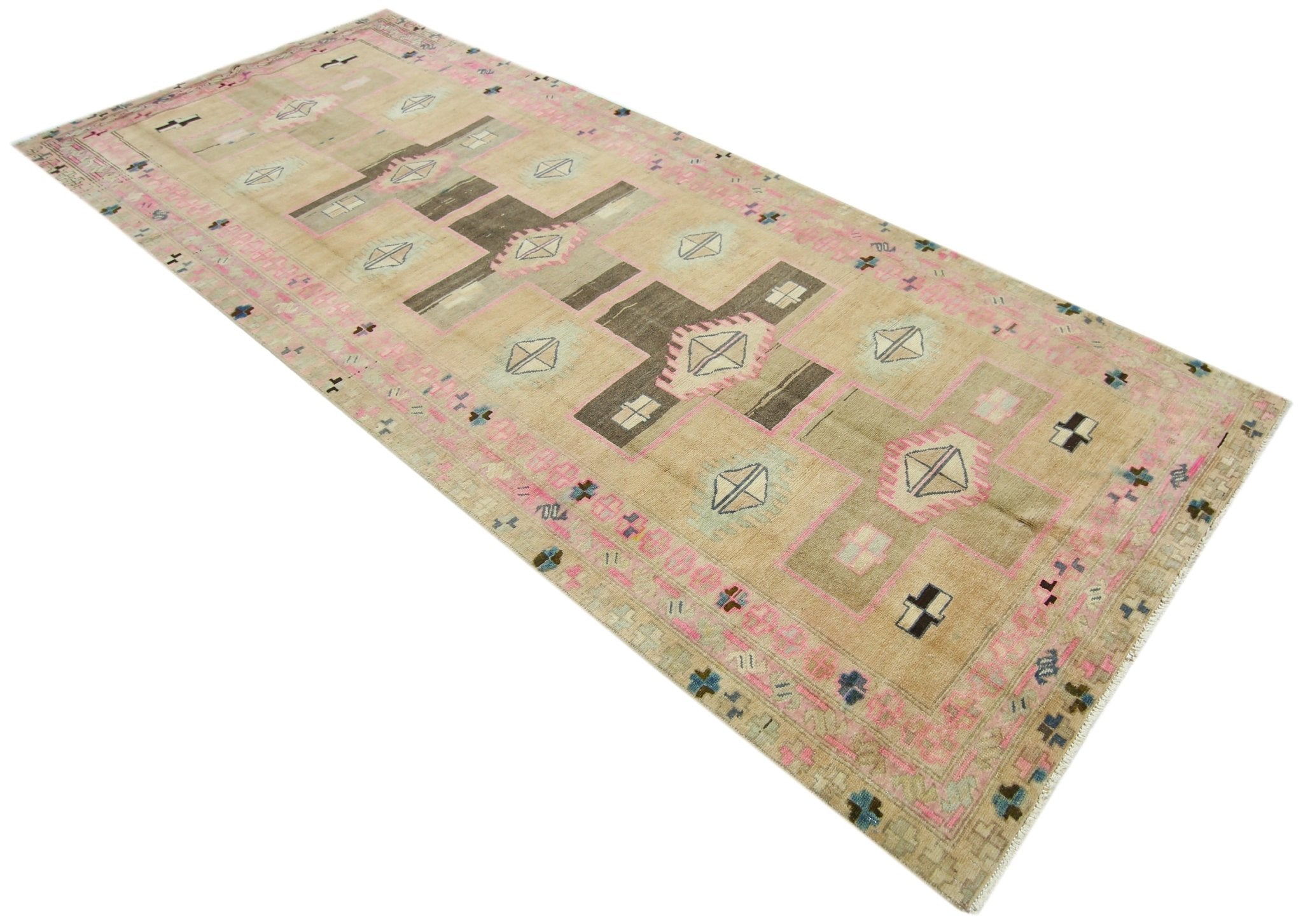 Handmade Vintage Persian Hallway Runner | 302 x 117 cm | 9'11" x 3'10" - Najaf Rugs & Textile