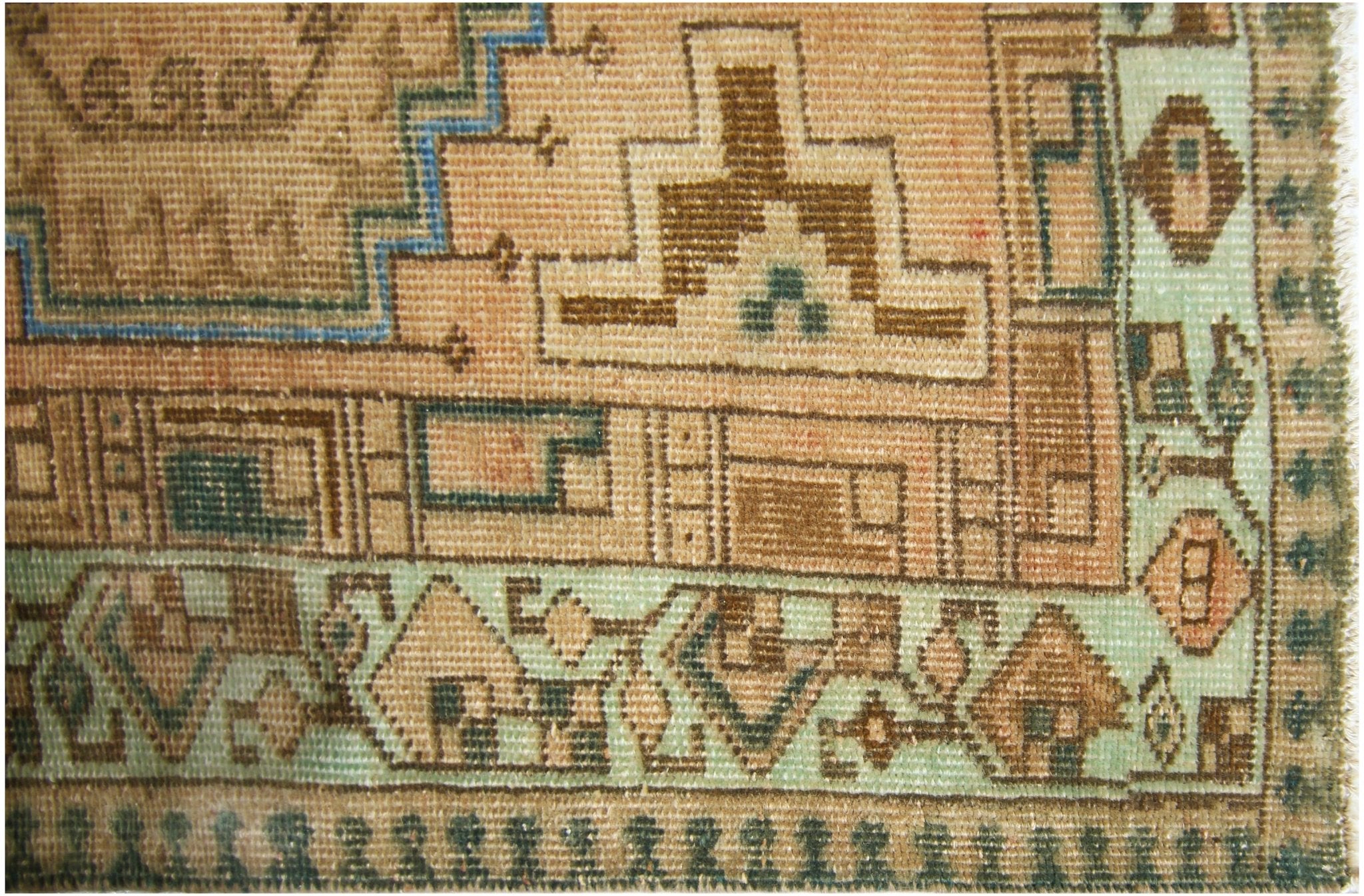 Handmade Vintage Persian Hallway Runner | 303 x 99 cm | 9'11" x 3'3" - Najaf Rugs & Textile