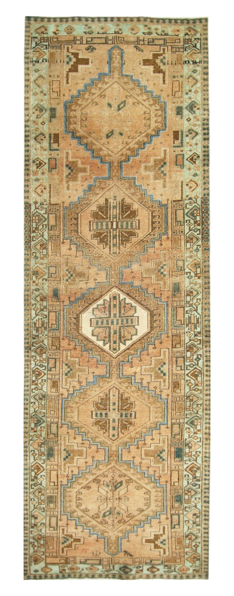 Handmade Vintage Persian Hallway Runner | 303 x 99 cm | 9'11" x 3'3" - Najaf Rugs & Textile