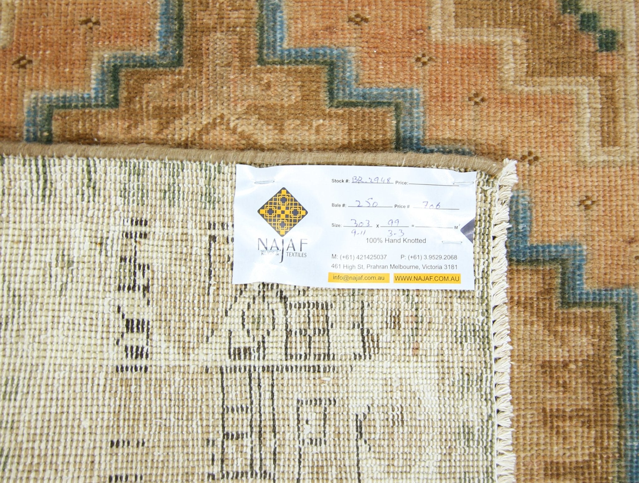 Handmade Vintage Persian Hallway Runner | 303 x 99 cm | 9'11" x 3'3" - Najaf Rugs & Textile