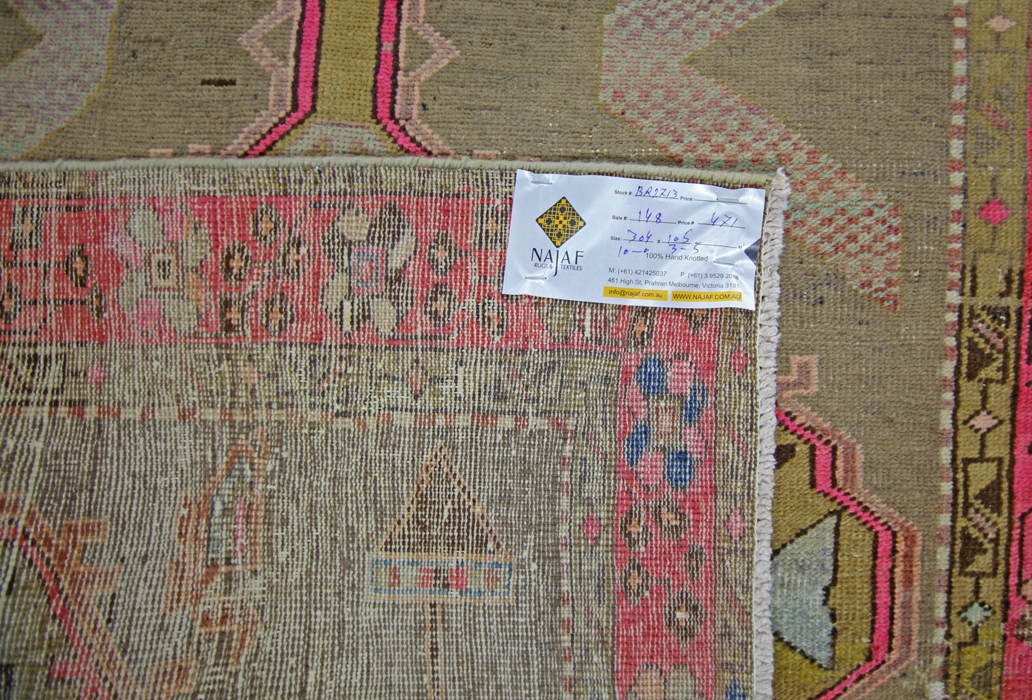 Handmade Vintage Persian Hallway Runner | 304 x 106 cm | 10' x 3'5" - Najaf Rugs & Textile