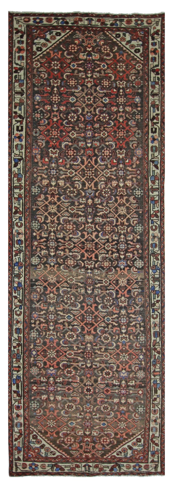 Handmade Vintage Persian Hallway Runner | 305 x 105 cm | 10' x 3'5" - Najaf Rugs & Textile