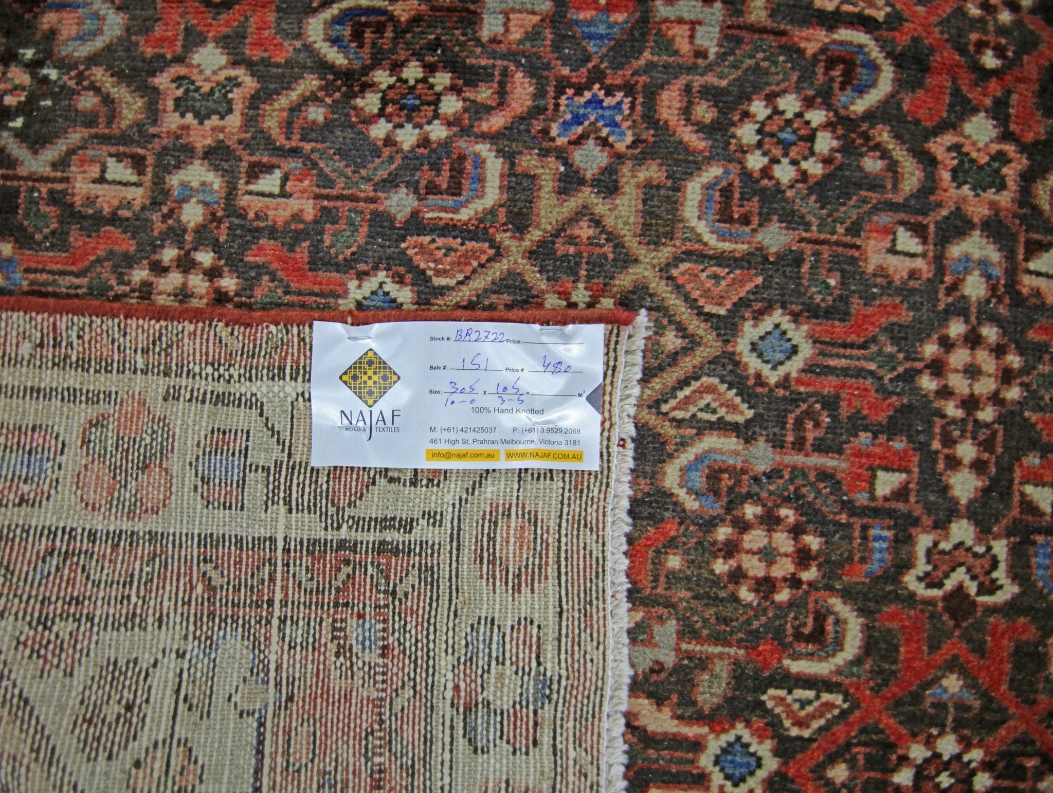 Handmade Vintage Persian Hallway Runner | 305 x 105 cm | 10' x 3'5" - Najaf Rugs & Textile