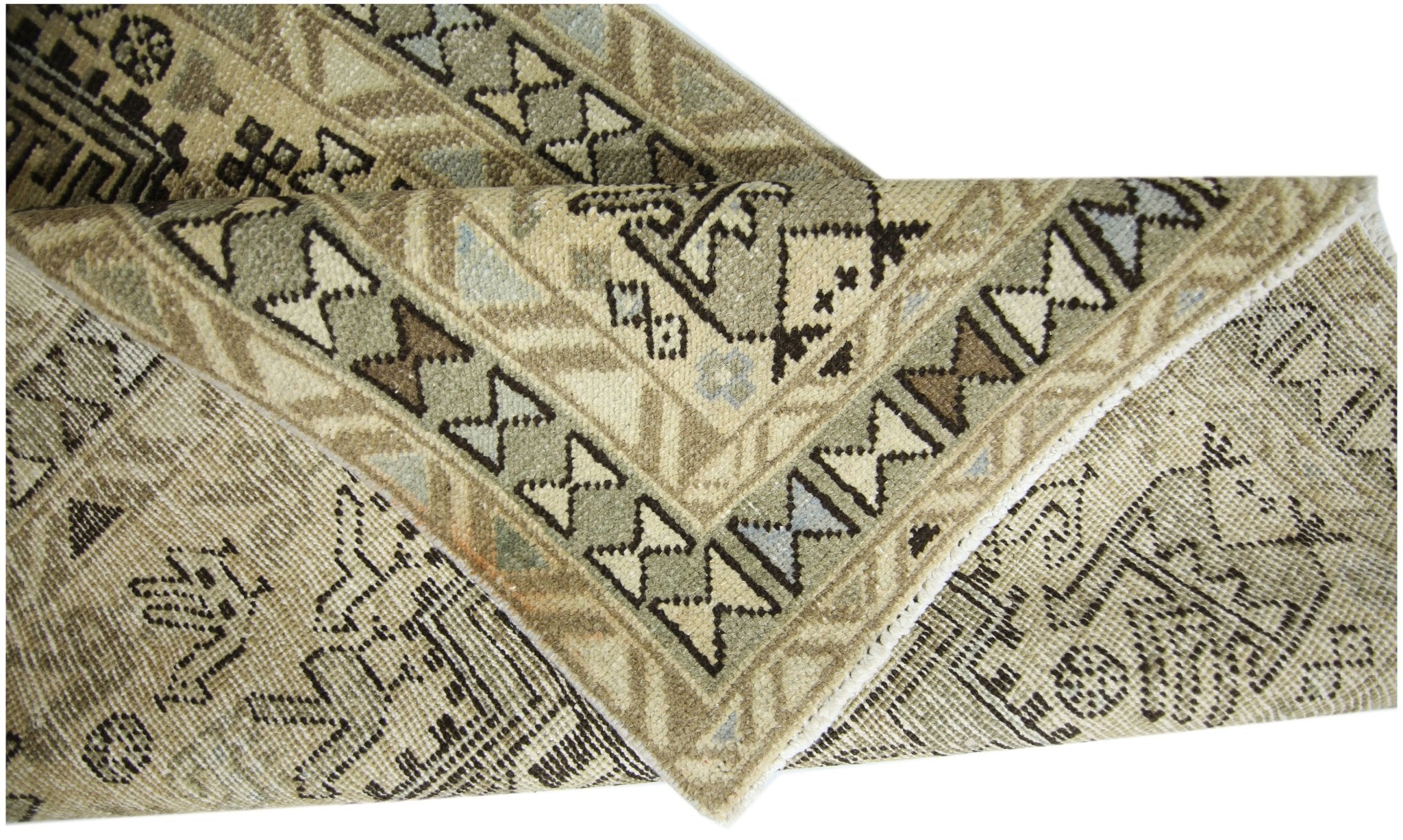 Handmade Vintage Persian Hallway Runner | 306 x 102 cm | 10'1" x 3'4" - Najaf Rugs & Textile