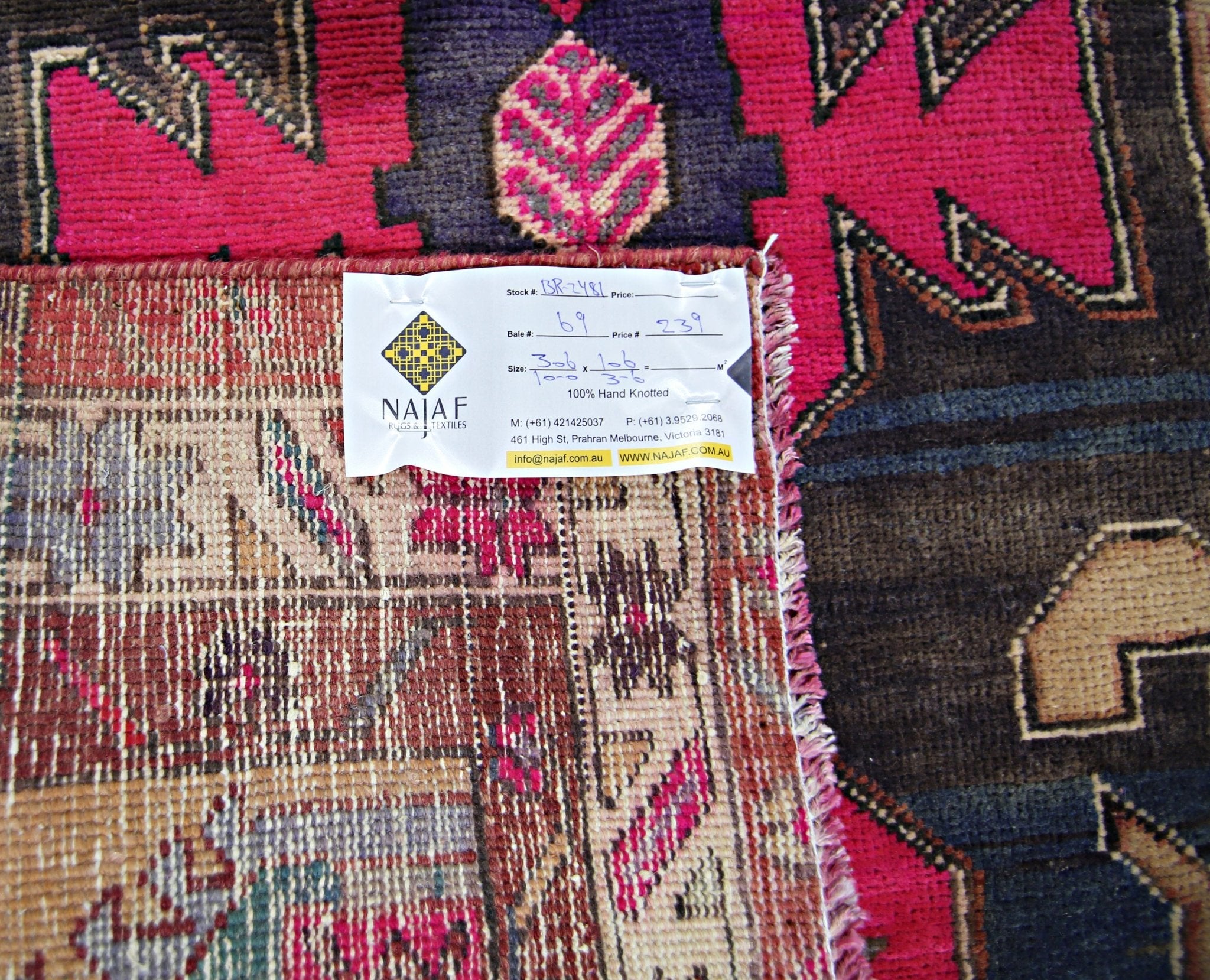 Handmade Vintage Persian Hallway Runner | 306 x 106 cm | 10' x 3'6" - Najaf Rugs & Textile