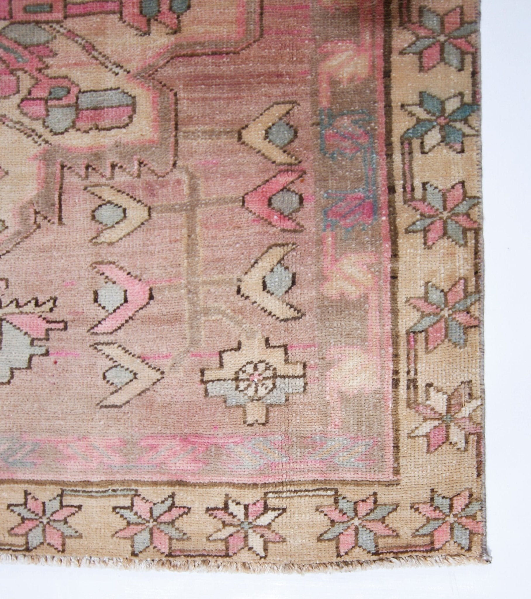 Handmade Vintage Persian Hallway Runner | 307 x 110 cm | 10'1" x 3'7" - Najaf Rugs & Textile