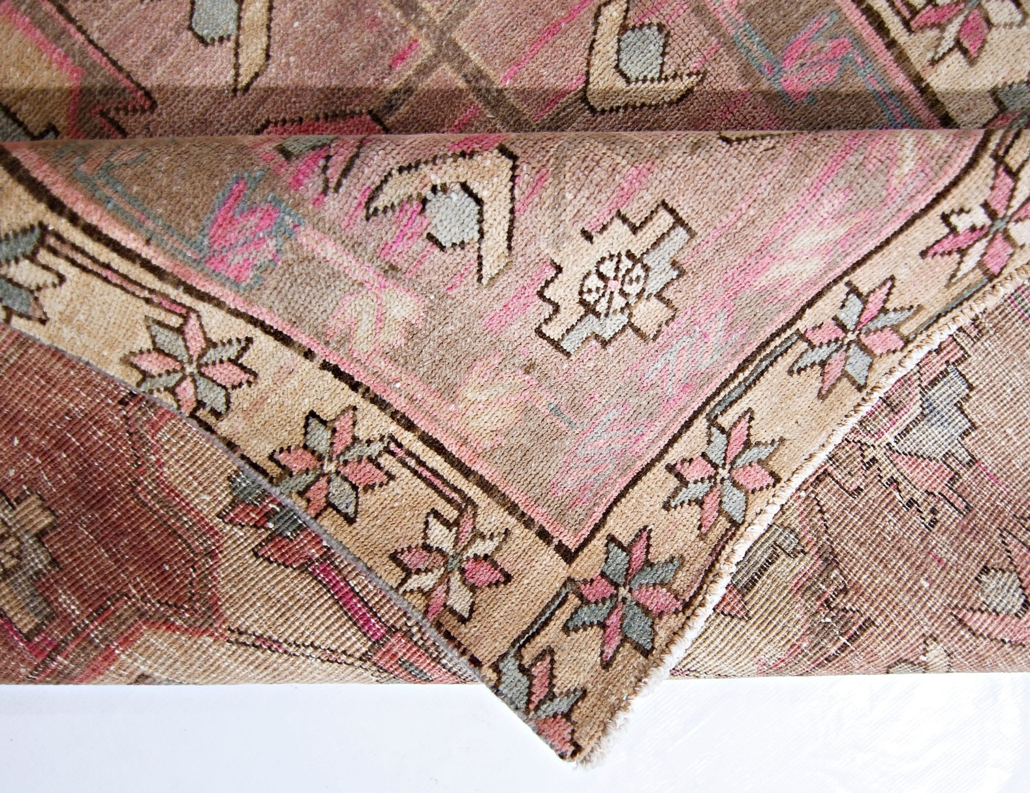 Handmade Vintage Persian Hallway Runner | 307 x 110 cm | 10'1" x 3'7" - Najaf Rugs & Textile