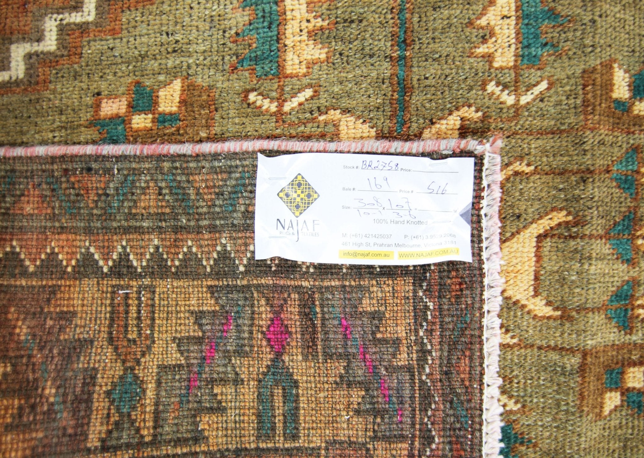 Handmade Vintage Persian Hallway Runner | 308 x 107 cm | 10'1" x 3'6" - Najaf Rugs & Textile