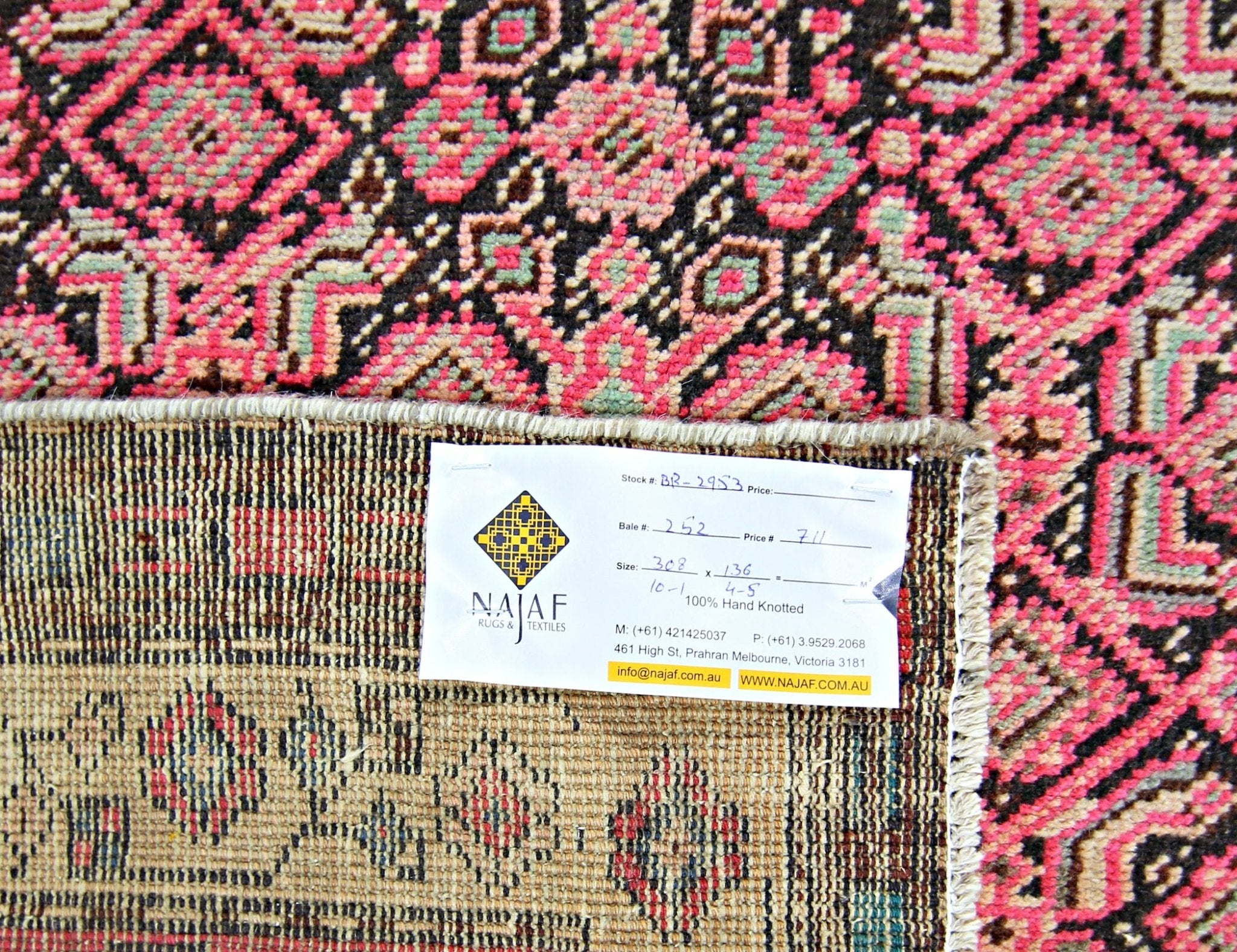 Handmade Vintage Persian Hallway Runner | 308 x 136 cm | 10'1" x 4'5" - Najaf Rugs & Textile