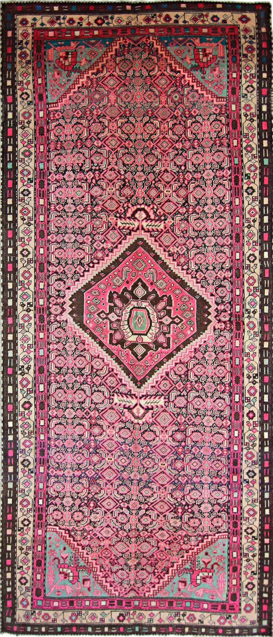 Handmade Vintage Persian Hallway Runner | 308 x 136 cm | 10'1" x 4'5" - Najaf Rugs & Textile