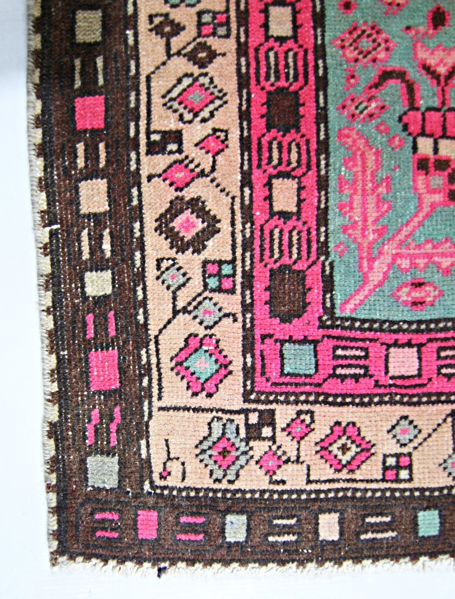 Handmade Vintage Persian Hallway Runner | 308 x 136 cm | 10'1" x 4'5" - Najaf Rugs & Textile