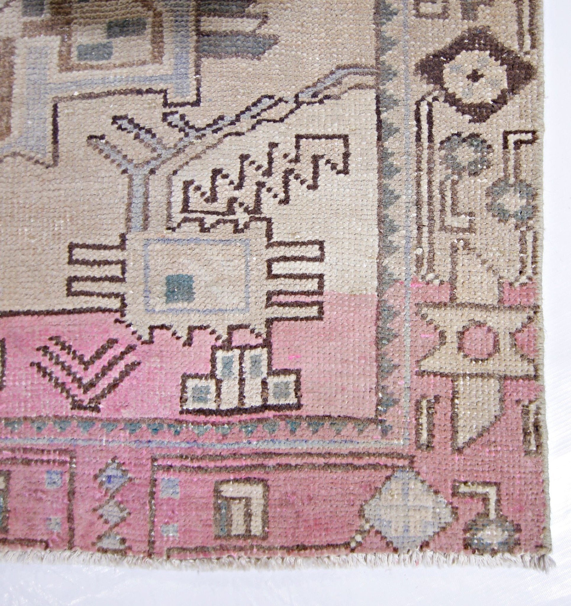 Handmade Vintage Persian Hallway Runner | 308 x 95 cm | 10'1" x 3'1" - Najaf Rugs & Textile