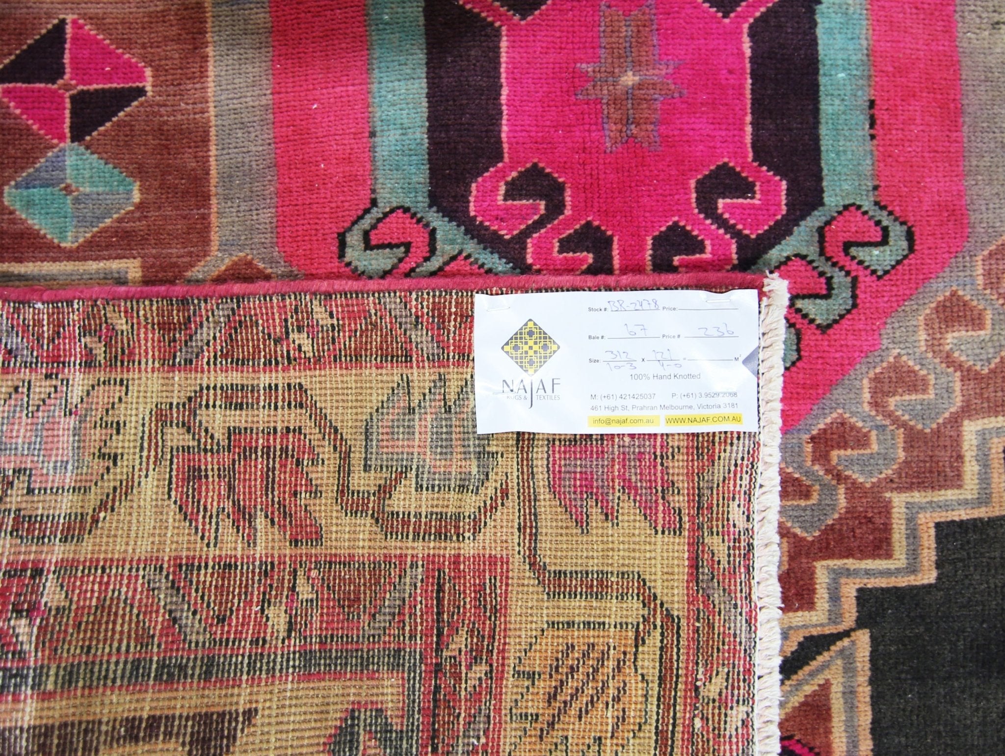 Handmade Vintage Persian Hallway Runner | 312 x 121 cm | 10'3" x 4' - Najaf Rugs & Textile