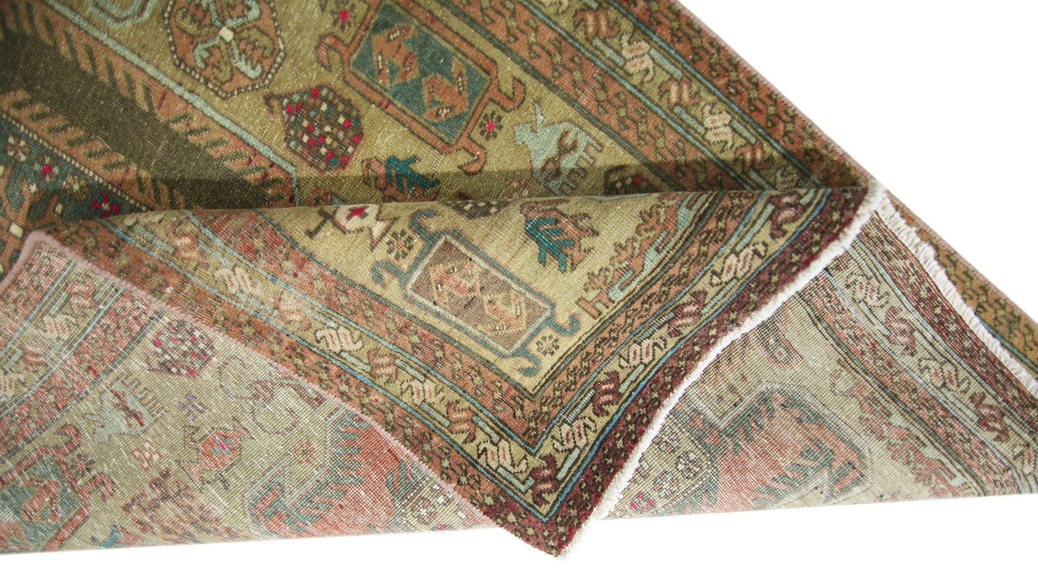 Handmade Vintage Persian Hallway Runner | 313 x 96 cm | 10'3" x 3'2" - Najaf Rugs & Textile