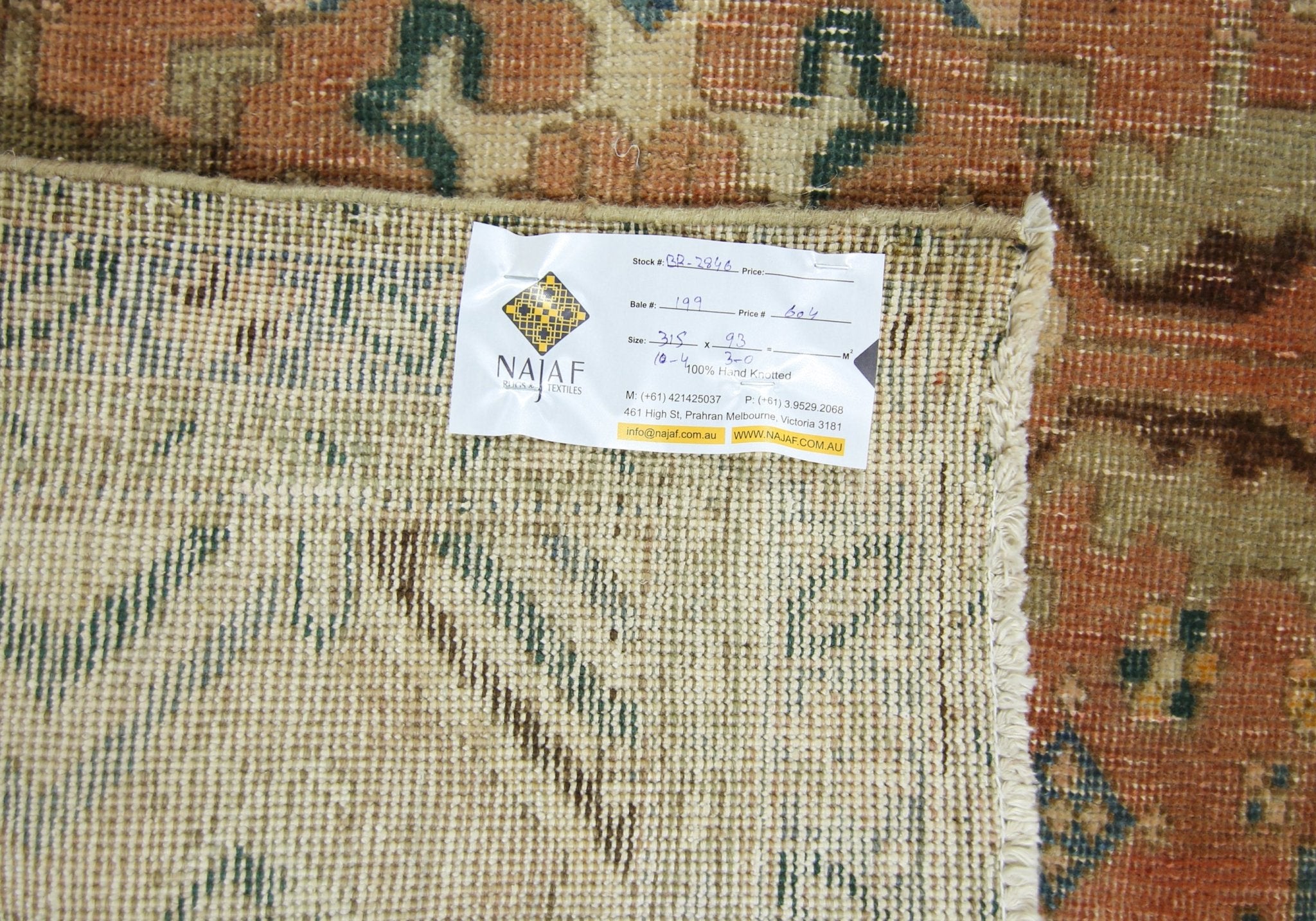 Handmade Vintage Persian Hallway Runner | 315 x 93 cm | 10'4" x 3' - Najaf Rugs & Textile