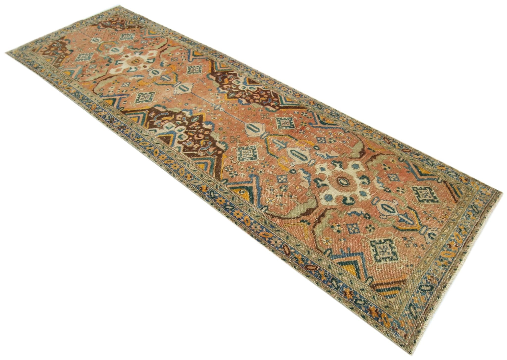 Handmade Vintage Persian Hallway Runner | 315 x 93 cm | 10'4" x 3' - Najaf Rugs & Textile