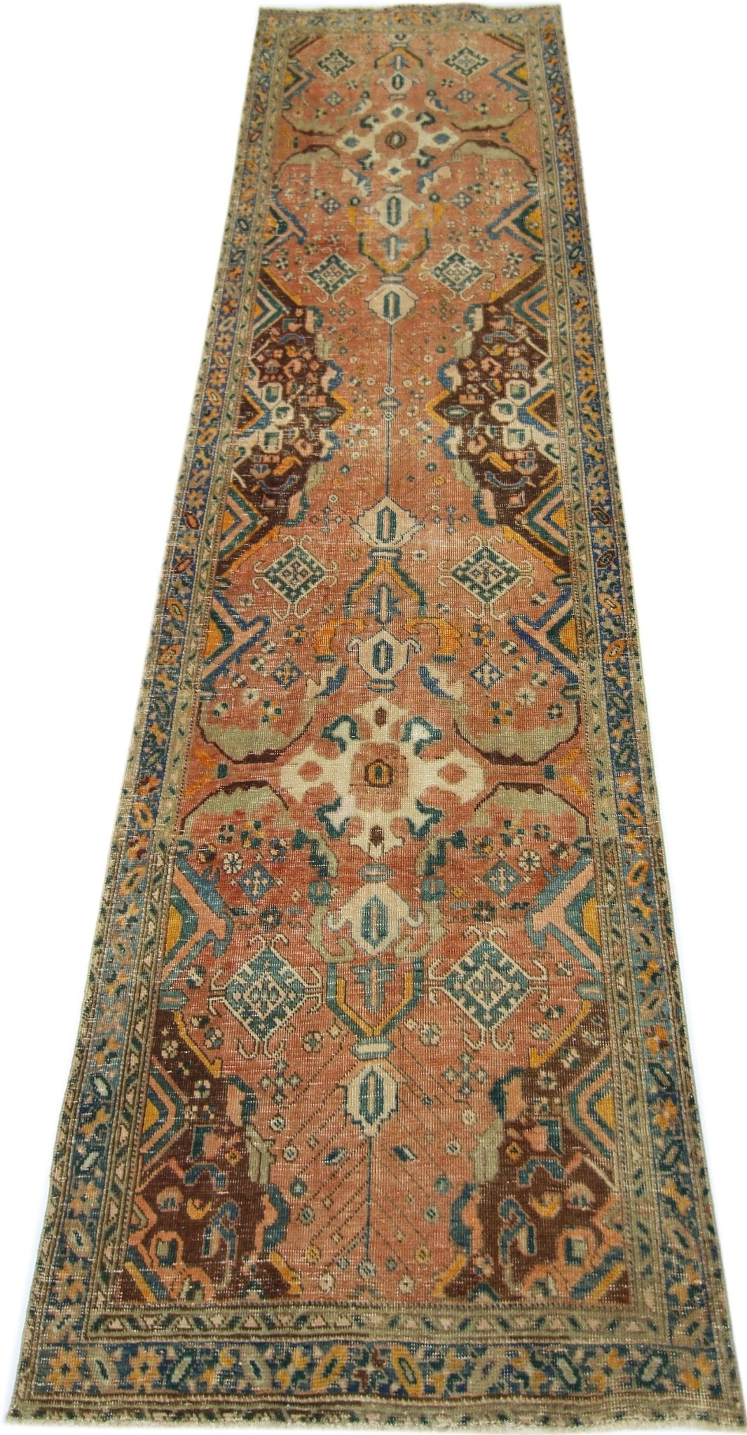 Handmade Vintage Persian Hallway Runner | 315 x 93 cm | 10'4" x 3' - Najaf Rugs & Textile