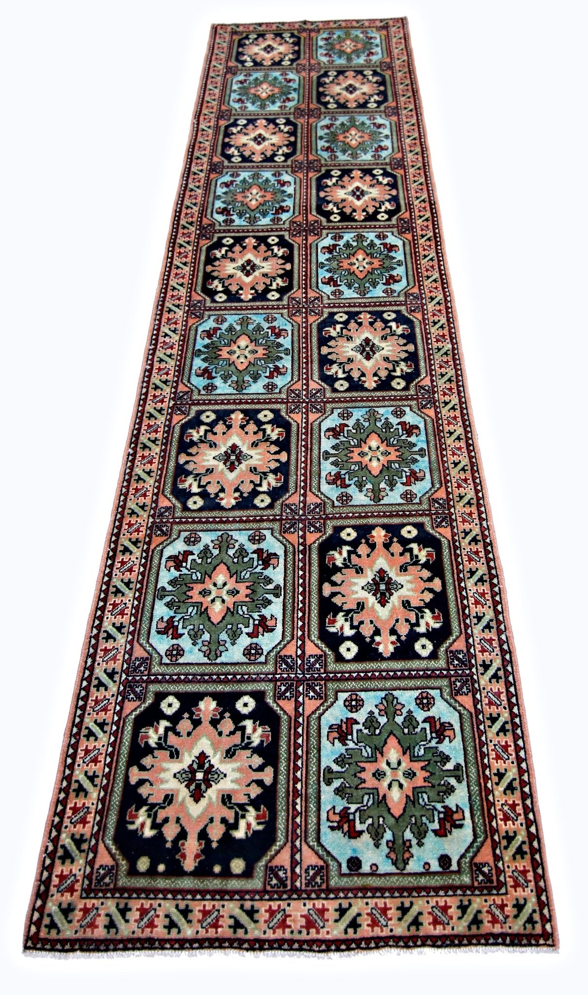 Handmade Vintage Persian Hallway Runner | 316 x 89 cm | 10'5" x 2'11" - Najaf Rugs & Textile