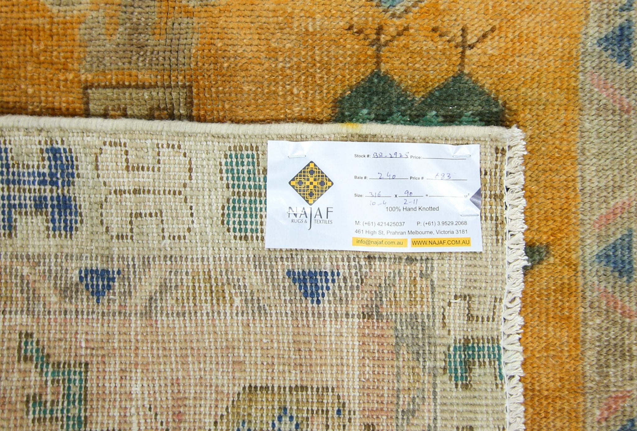 Handmade Vintage Persian Hallway Runner | 316 x 90 cm | 10'4" x 2'11" - Najaf Rugs & Textile