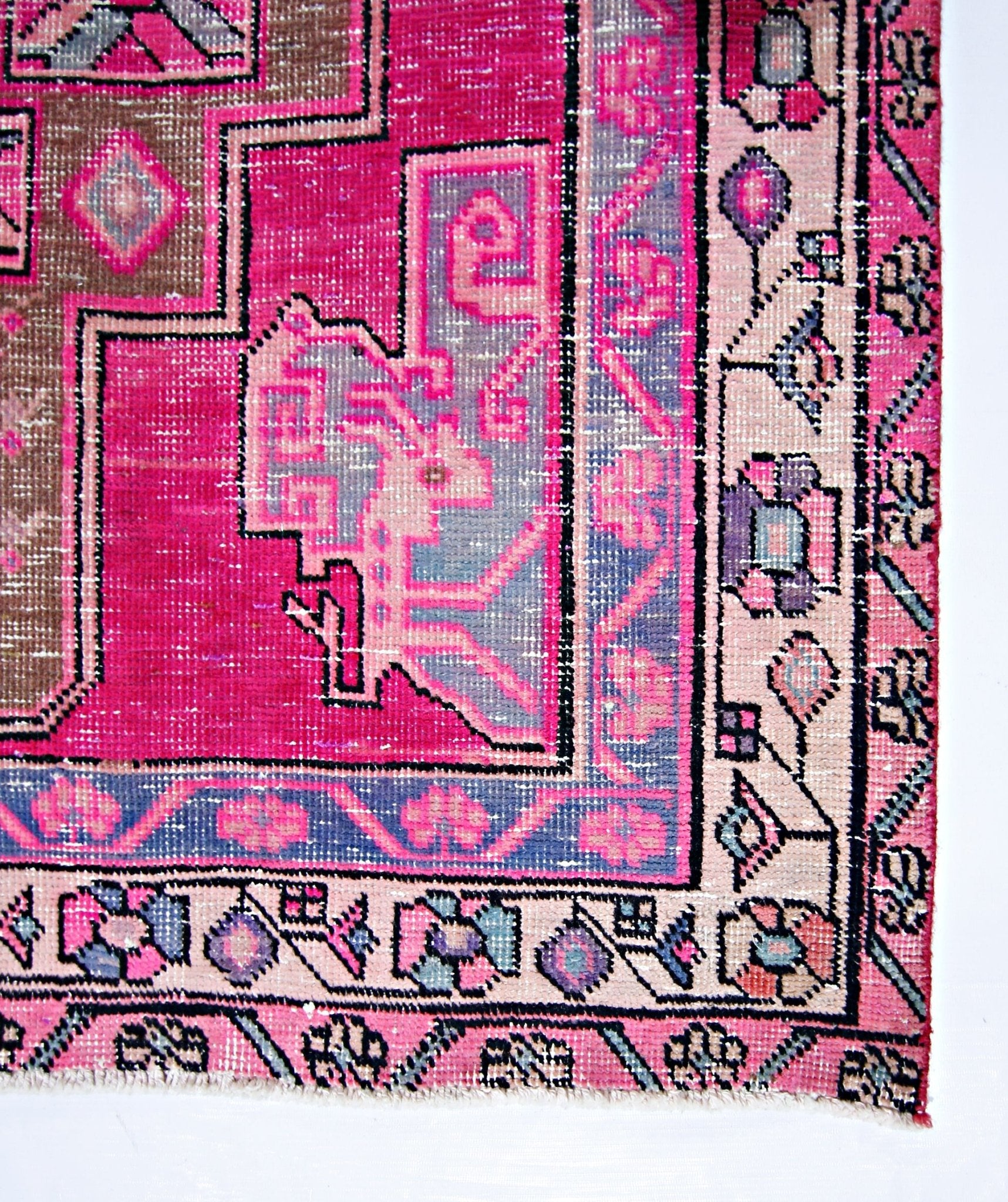 Handmade Vintage Persian Hallway Runner | 317 x 111 cm | 10'5" x 3'8" - Najaf Rugs & Textile