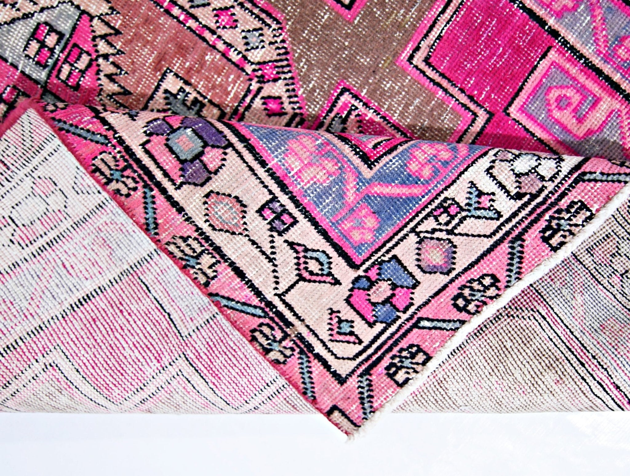 Handmade Vintage Persian Hallway Runner | 317 x 111 cm | 10'5" x 3'8" - Najaf Rugs & Textile