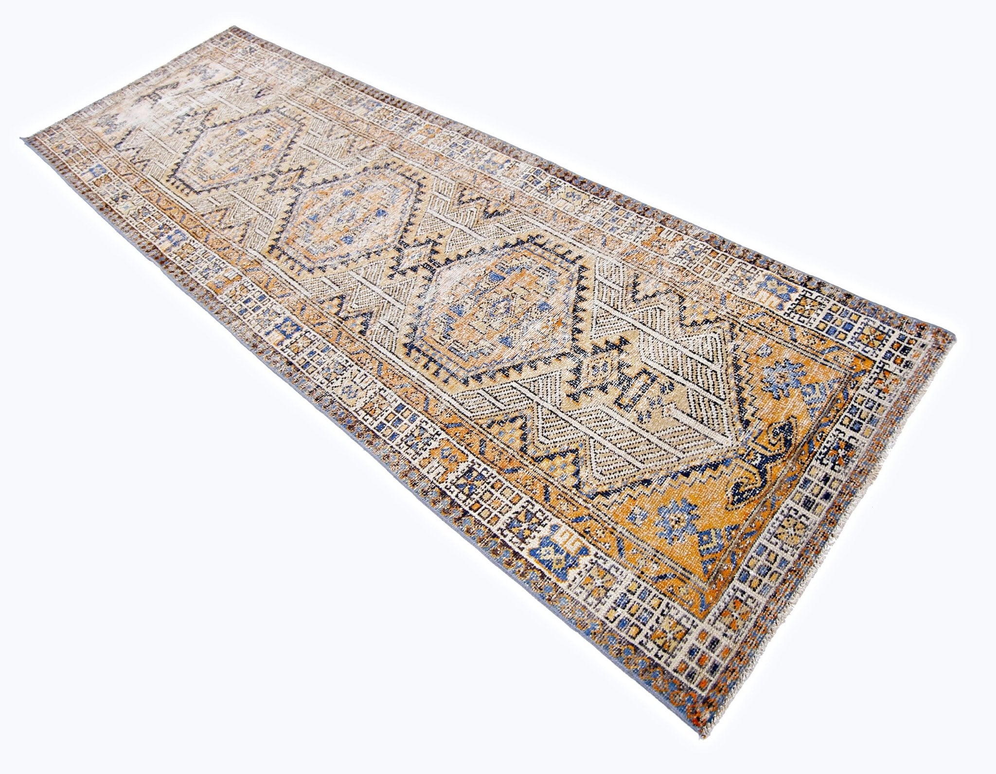 Handmade Vintage Persian Hallway Runner | 317 x 99 cm | 10'5" x 3'3" - Najaf Rugs & Textile