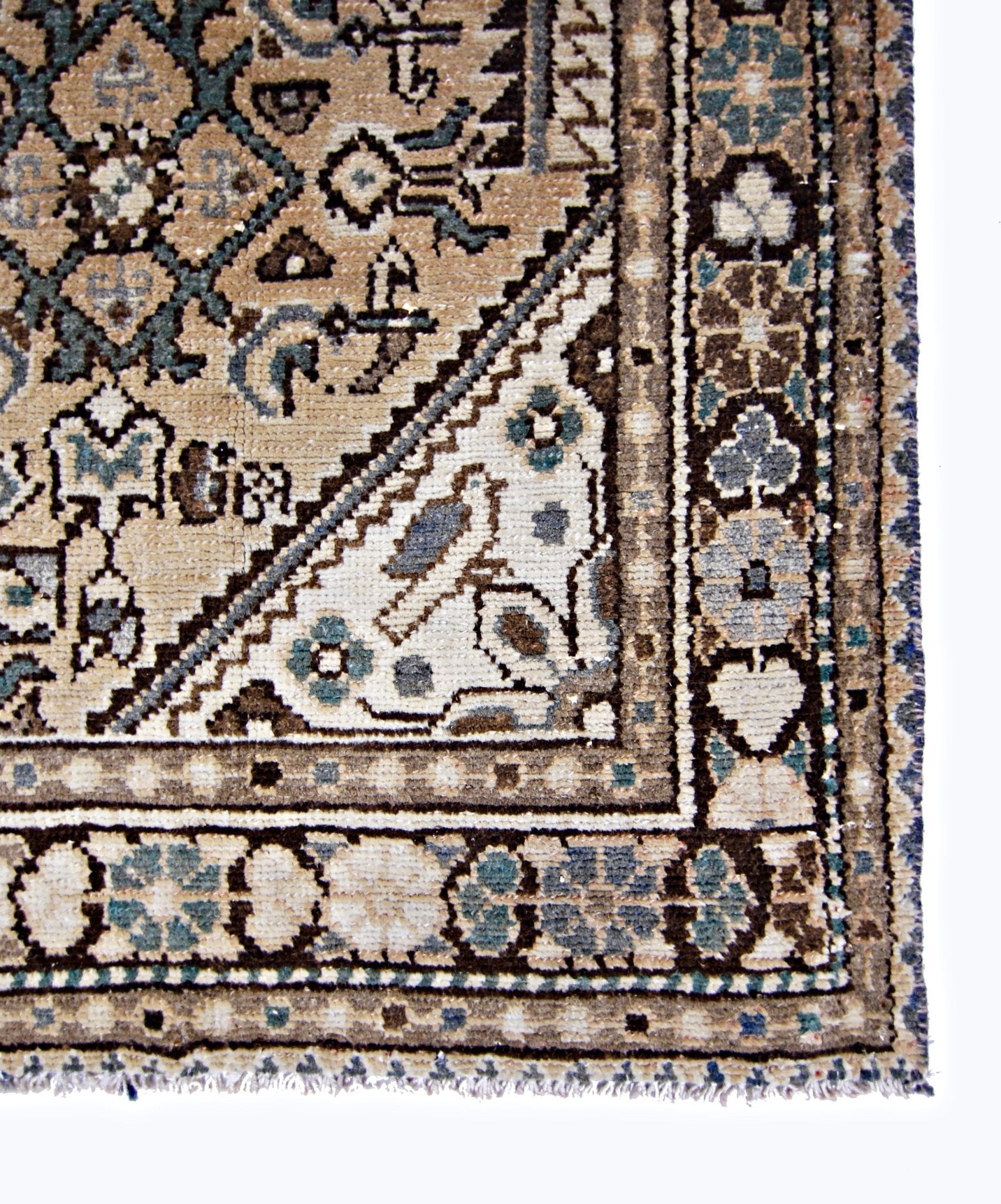 Handmade Vintage Persian Hallway Runner | 323 x 112 cm | 10'7" x 3'8" - Najaf Rugs & Textile
